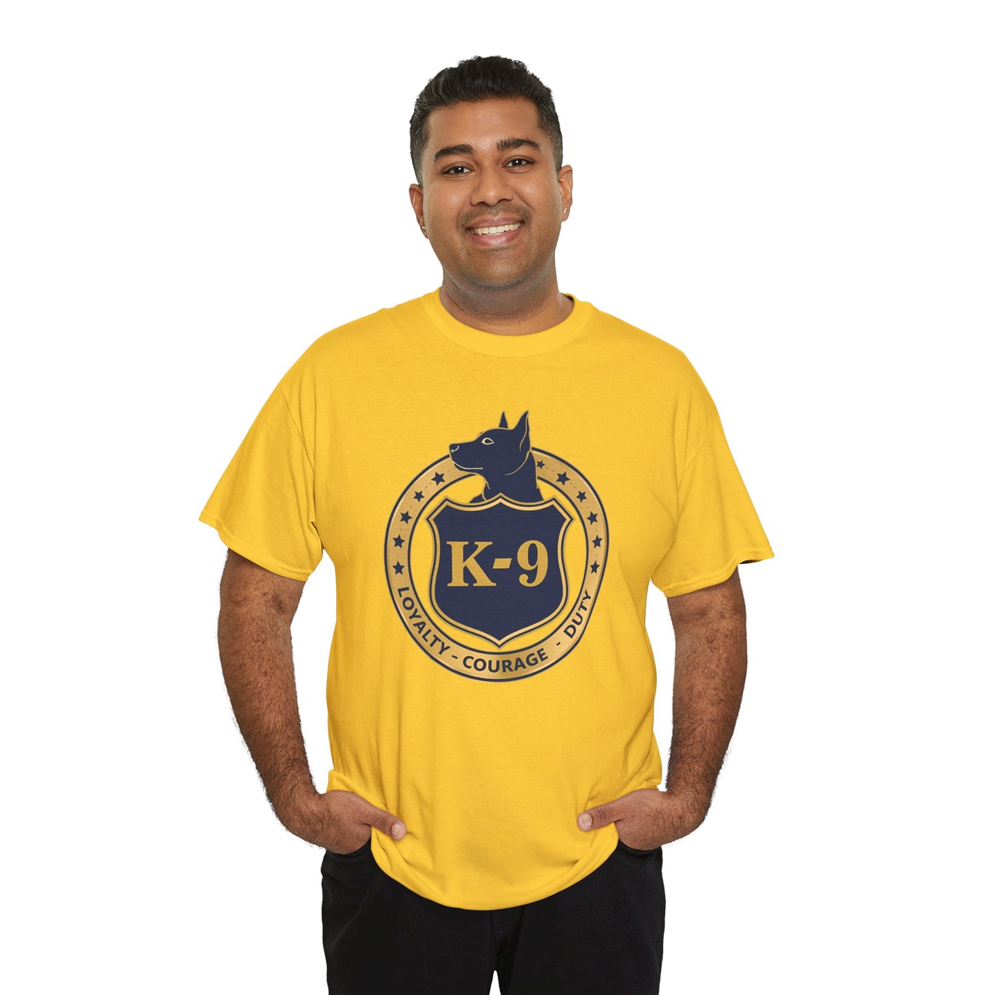 K-9 Police Unisex Heavy Cotton Tee - Loyalty Courage Duty | Dog Lover Gift, Law Enforcement Apparel, Dog Training Shirt