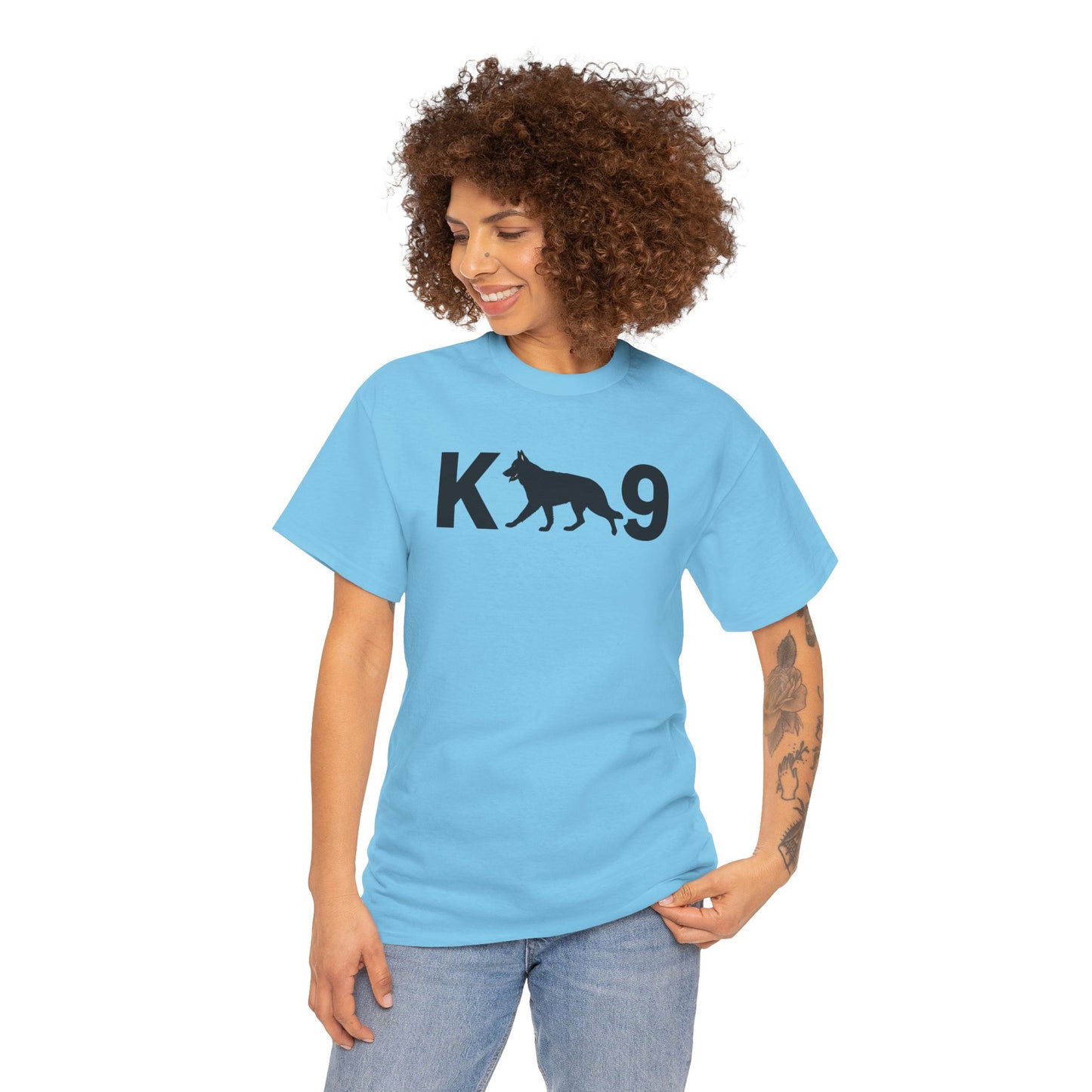 Black German Shepherd K9 Unisex Heavy Cotton Tee - Perfect for Dog Lovers, Pet Owners