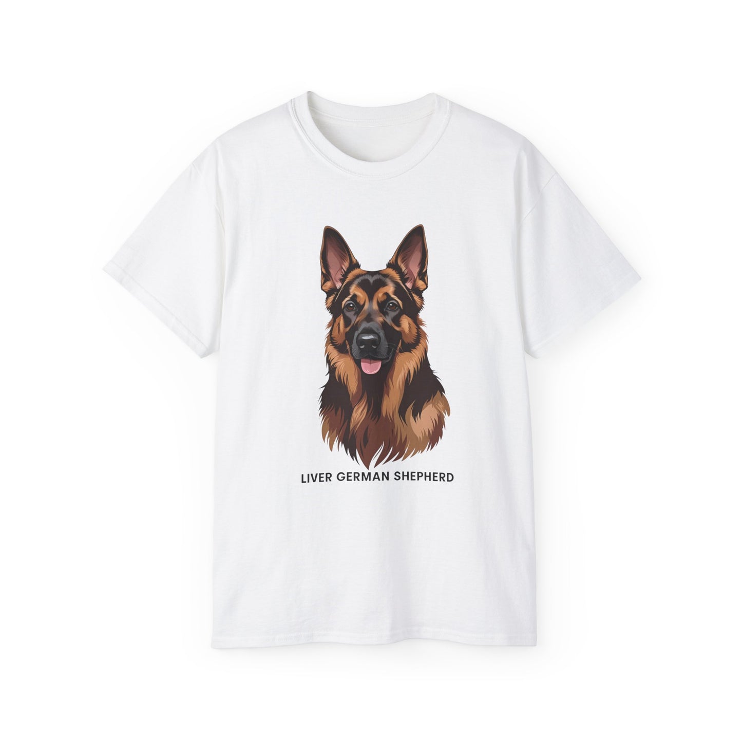 Liver German Shepherd Tee, Dog Lover Shirt, Pet Owner Gift, Animal Print T-Shirt, Unisex Graphic Tee, Birthday Present for Dog Lovers