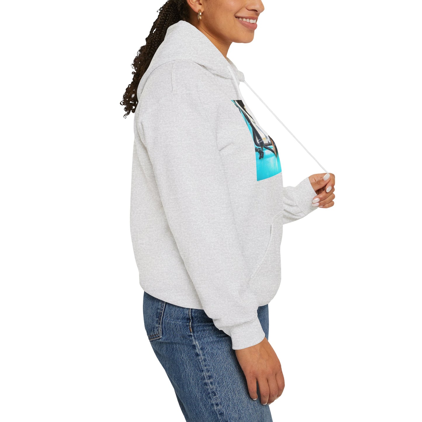 Unisex Dog Lover Hoodie With German Shepherd Puppy Putting His Head and Front Legs On The Truck Seat's Window