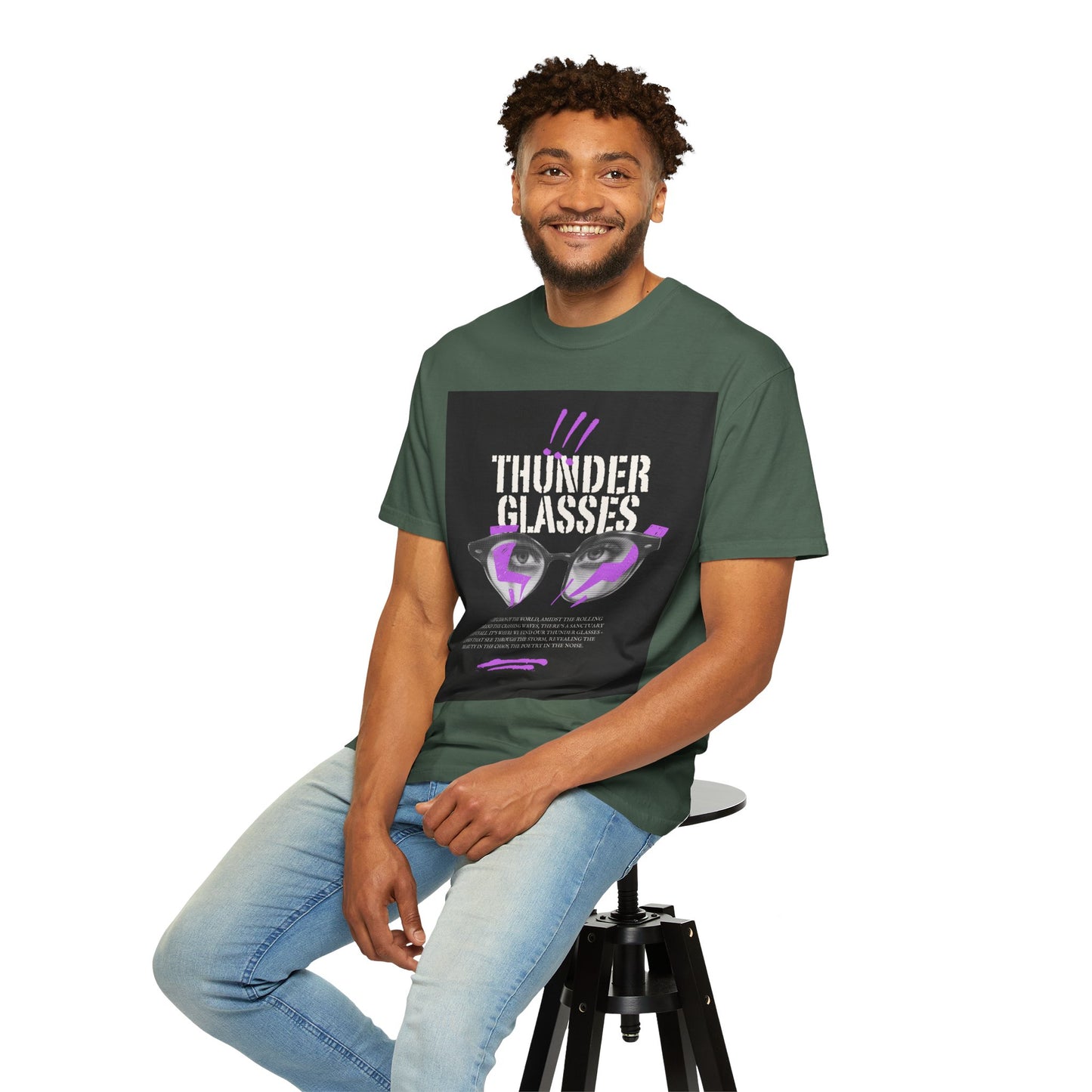 Thunder Glasses Unisex T-Shirt | Retro Graphic Tee for Music Lovers, Gift for Birthdays, Festivals, Unisex Style, Casual Wear