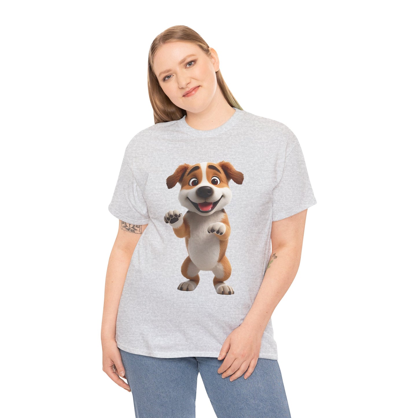 Cute Dog 3D Graphic Tee, Unisex Heavy Cotton T-Shirt, Dog Lover Gift, Fun Casual Wear