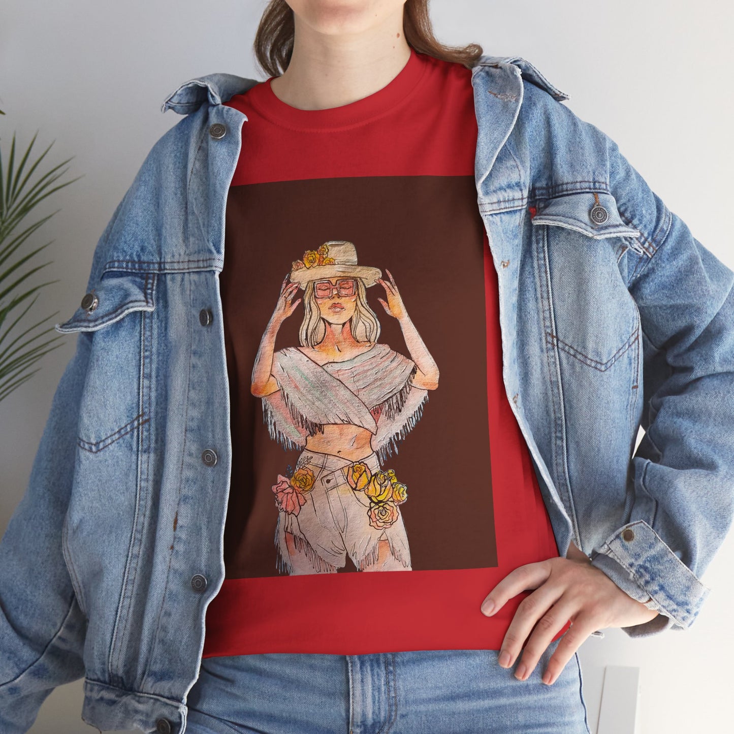 Bohemian Vibes Unisex Heavy Cotton Vintage Tee, Casual Wear, Summer Style Shirt, Gift for Her, Festival Outfit, Art-Inspired Apparel