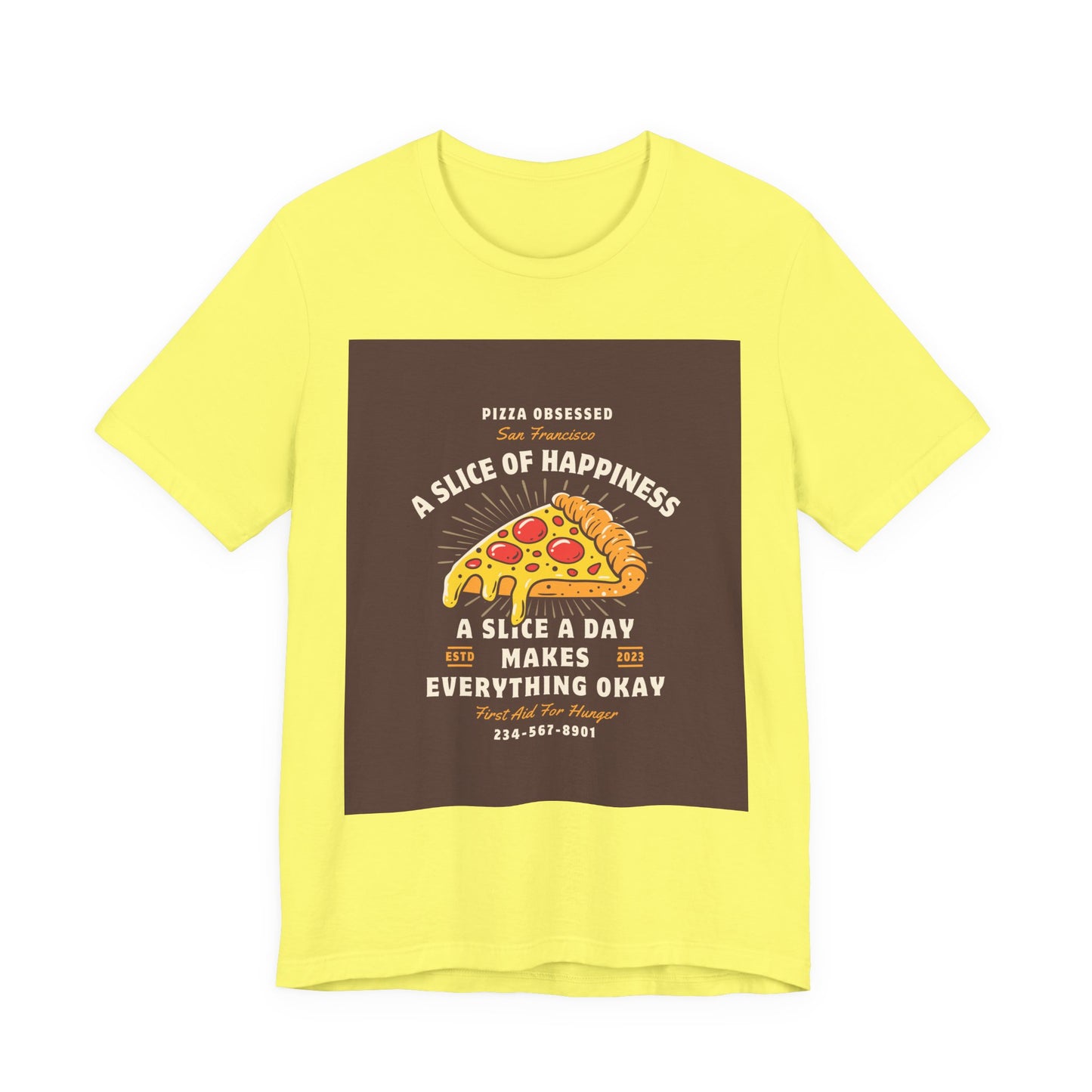 Pizza Lover's Happiness Tee, Fun Unisex T-Shirt, Casual Wear, Gift for Foodies, Pizza Party Attire, Comfortable Daily Shirt