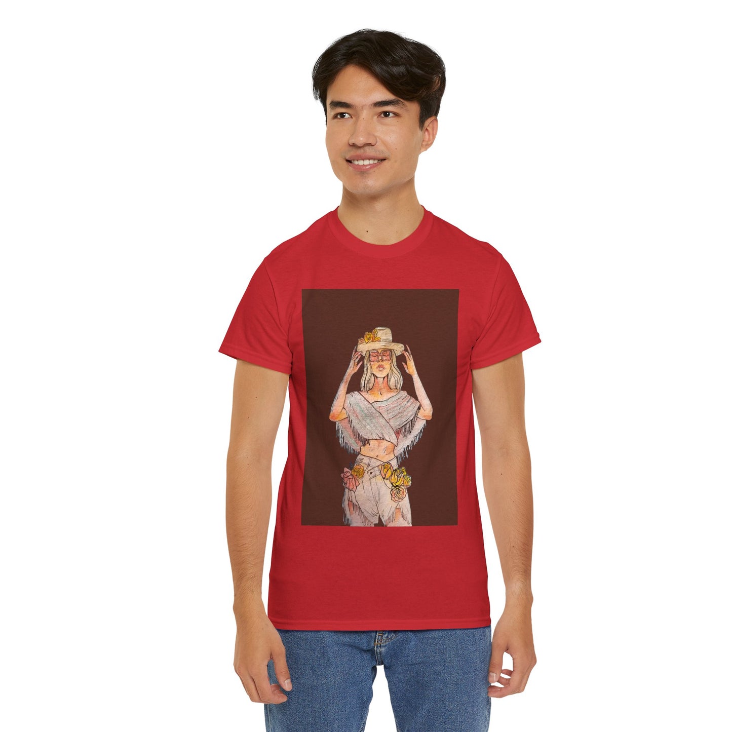 Bohemian Vibes Unisex Heavy Cotton Vintage Tee, Casual Wear, Summer Style Shirt, Gift for Her, Festival Outfit, Art-Inspired Apparel