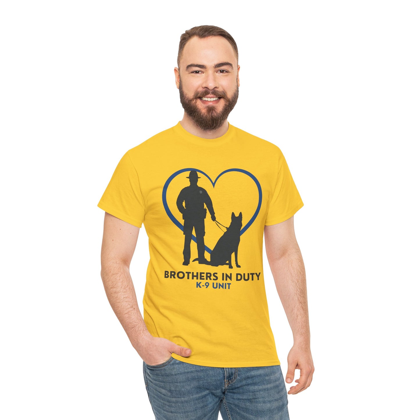 Heartfelt K-9 Unit Tee - Brothers In Duty | Police Officer Gift, Dog Lover Shirt, Law Enforcement Apparel