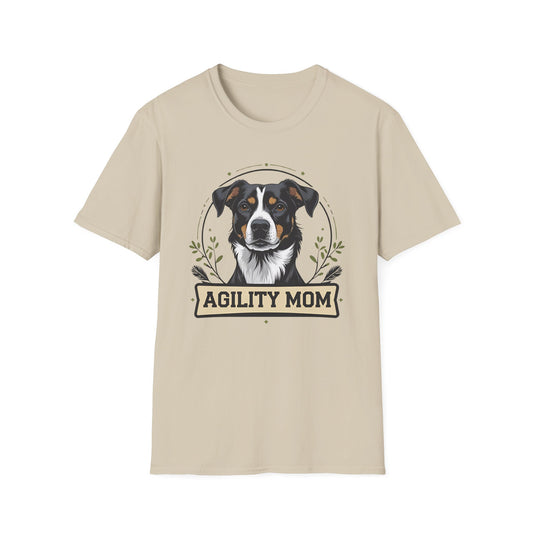 Agility Mom Unisex Softstyle T-Shirt | Perfect Gift for Dog Lovers, Pet Moms, Agility Enthusiasts, Women’s Dog Apparel, Casual Wear