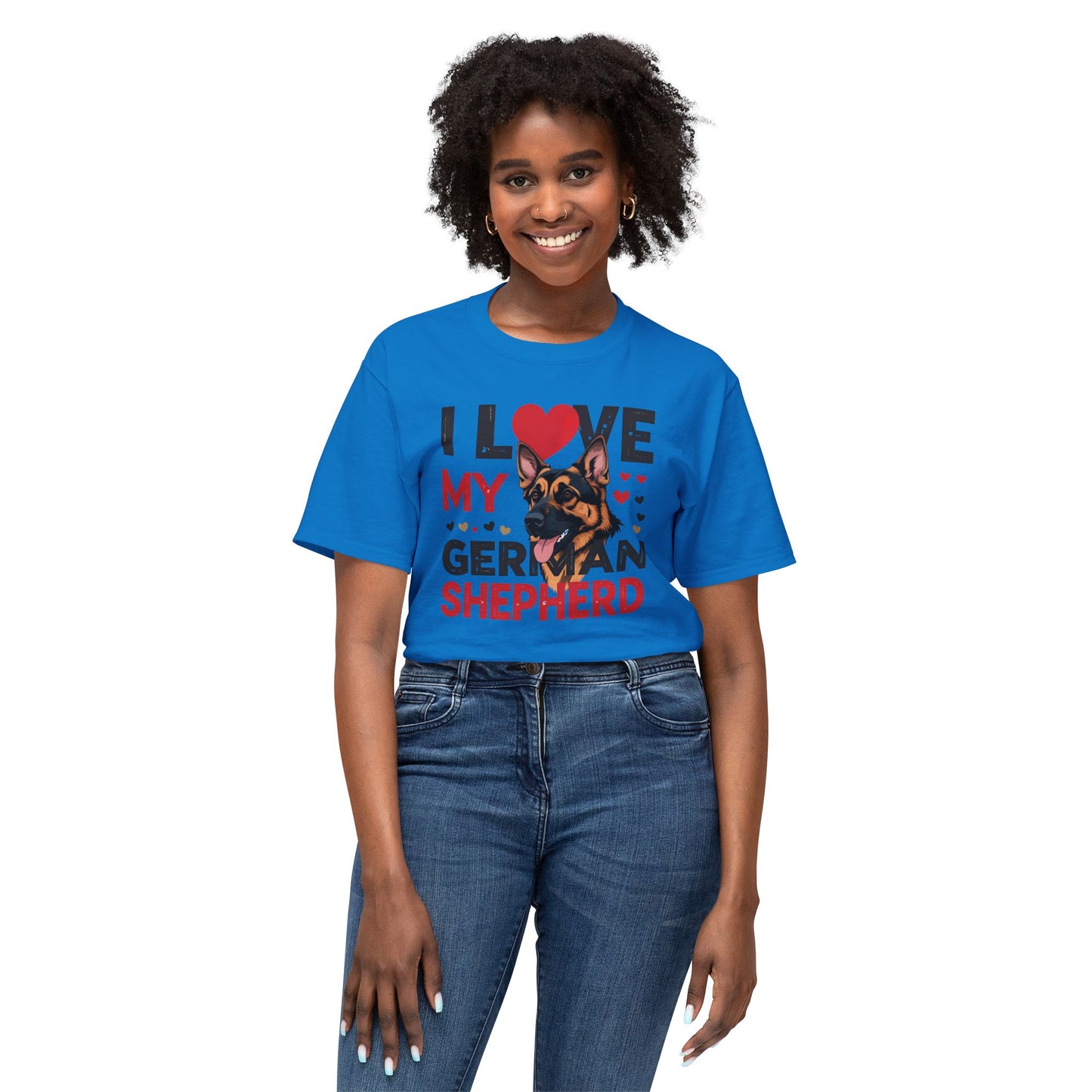 I Love My German Shepherd T-Shirt, Cute Dog Lover Gift, Pet Parent Apparel, Dog Adoption Celebration, Canine Lover's Tee