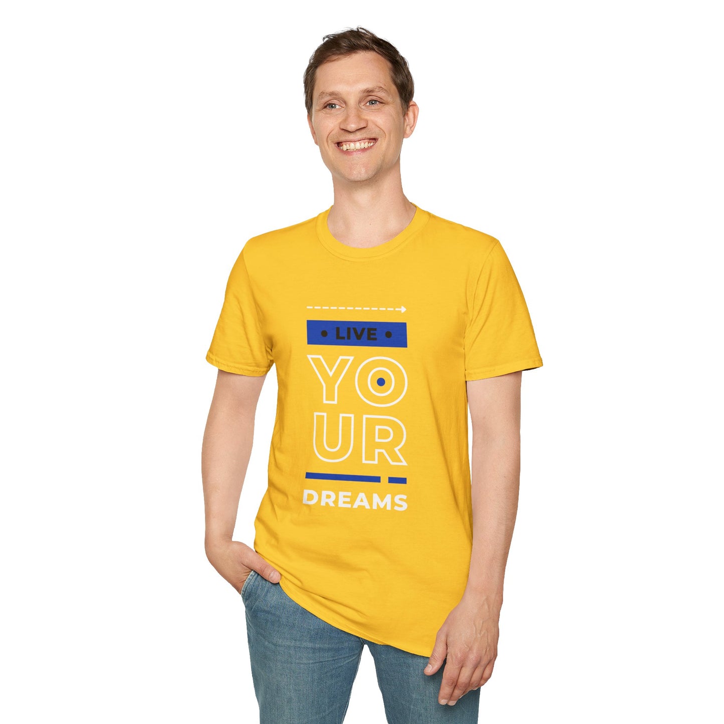 Live Your Dreams Unisex Softstyle T-Shirt, Inspirational Tee, Motivational Gift, Casual Wear, Daily Reminder, Empowerment Top