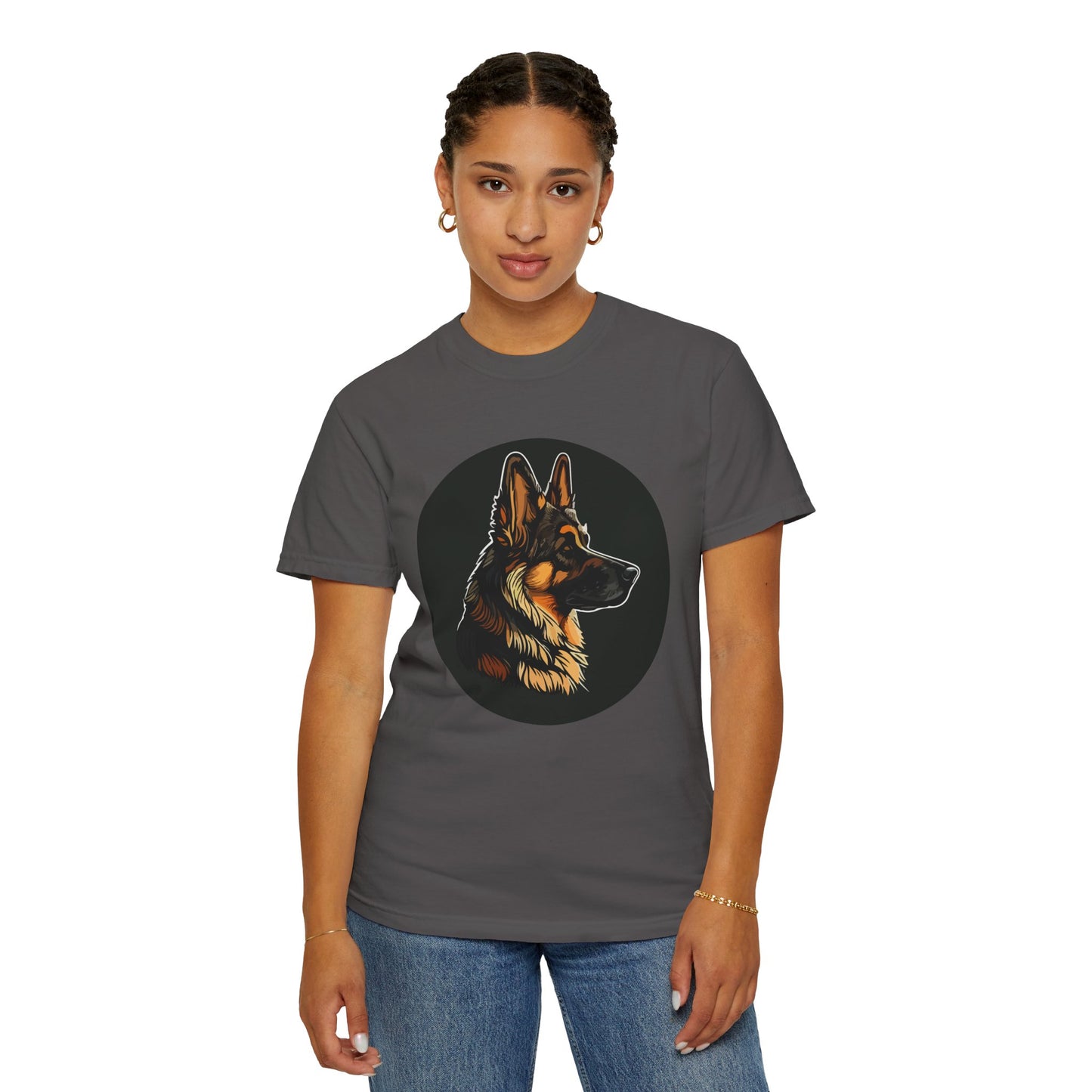 Unisex T-Shirt With Close Up Graphic of German Shepherd | Casual Pet Apparel