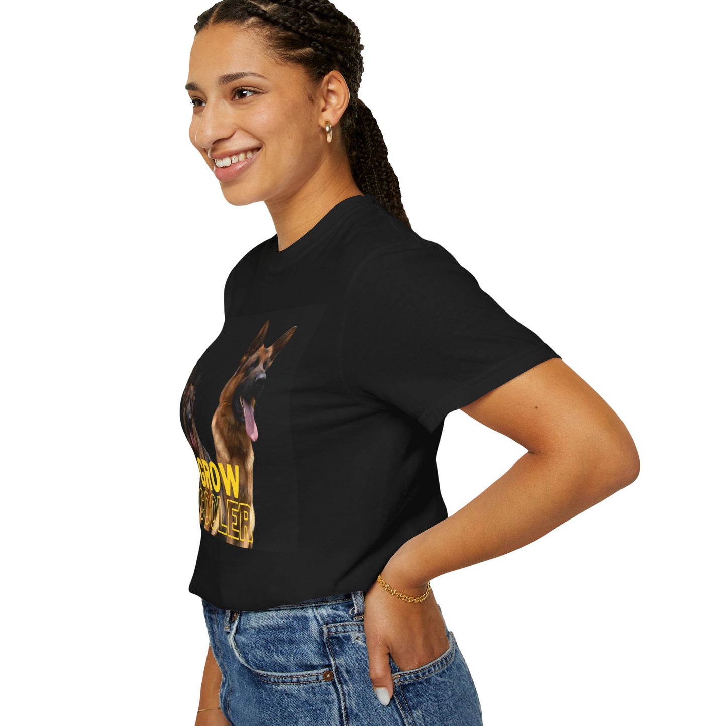 Unisex Dog Lover T-Shirt With Two German Shepherds and Caption Grow Cooler
