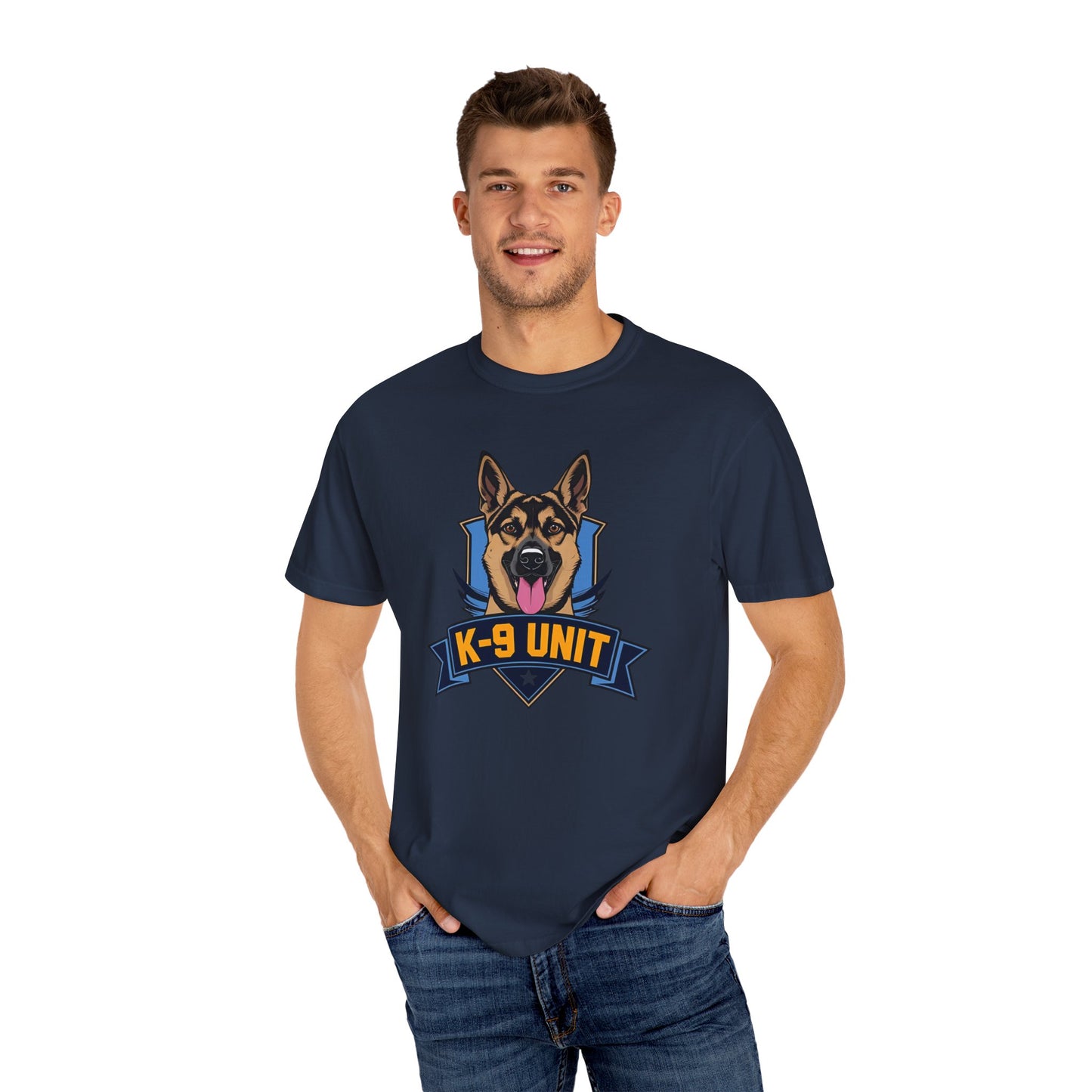K-9 Unit Unisex Garment-Dyed T-shirt for Dog Lovers, Pet Owner Gift, Casual Wear