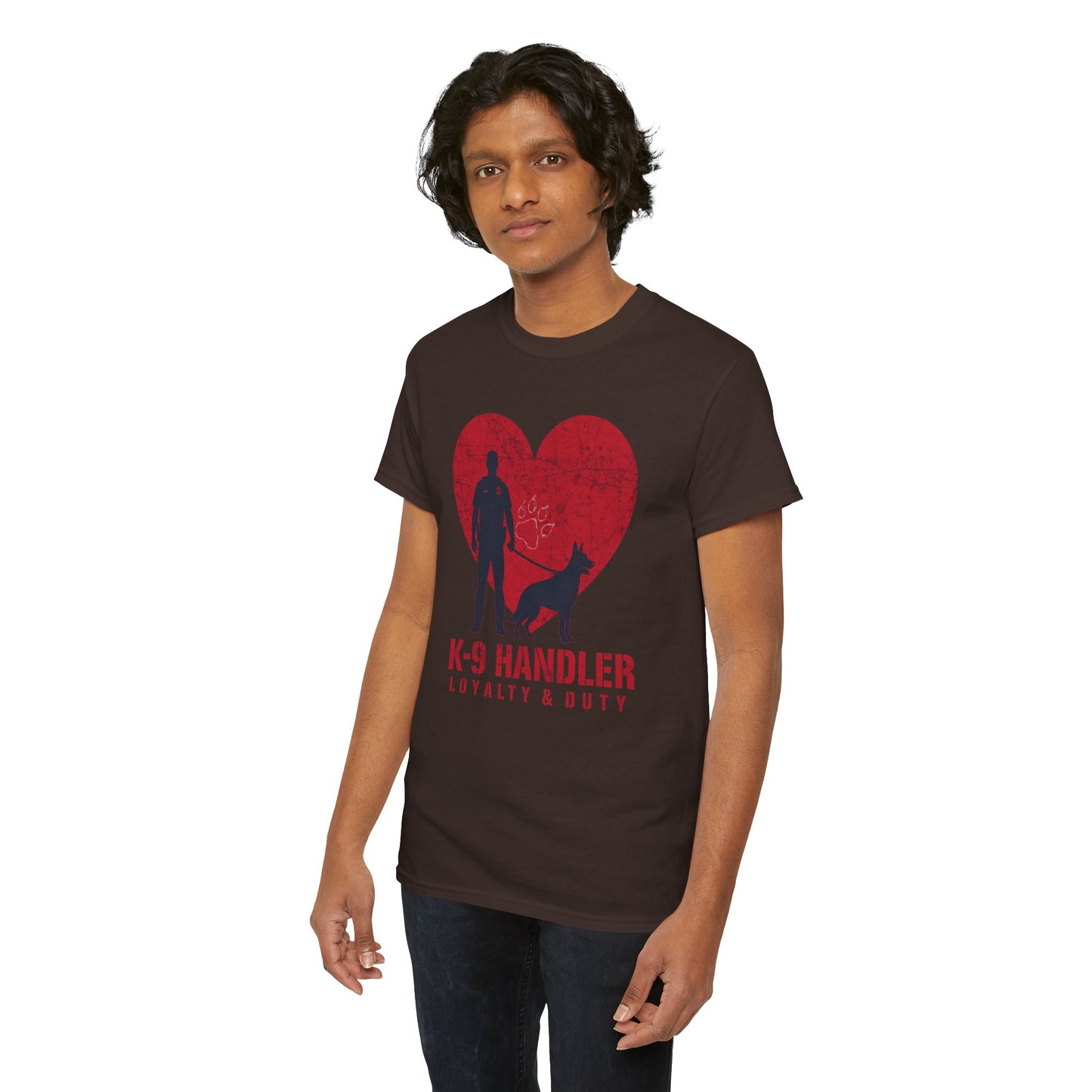 K-9 Handler Heavy Cotton Tee - Loyalty & Duty Shirt, Dog Lover Gift