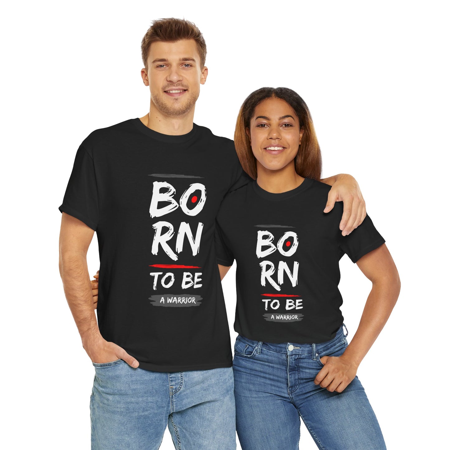 Born to Be a Warrior Unisex Heavy Cotton Tee, Inspirational Shirt for Veterans, Motivational Gift, Fitness Apparel, Casual Wear