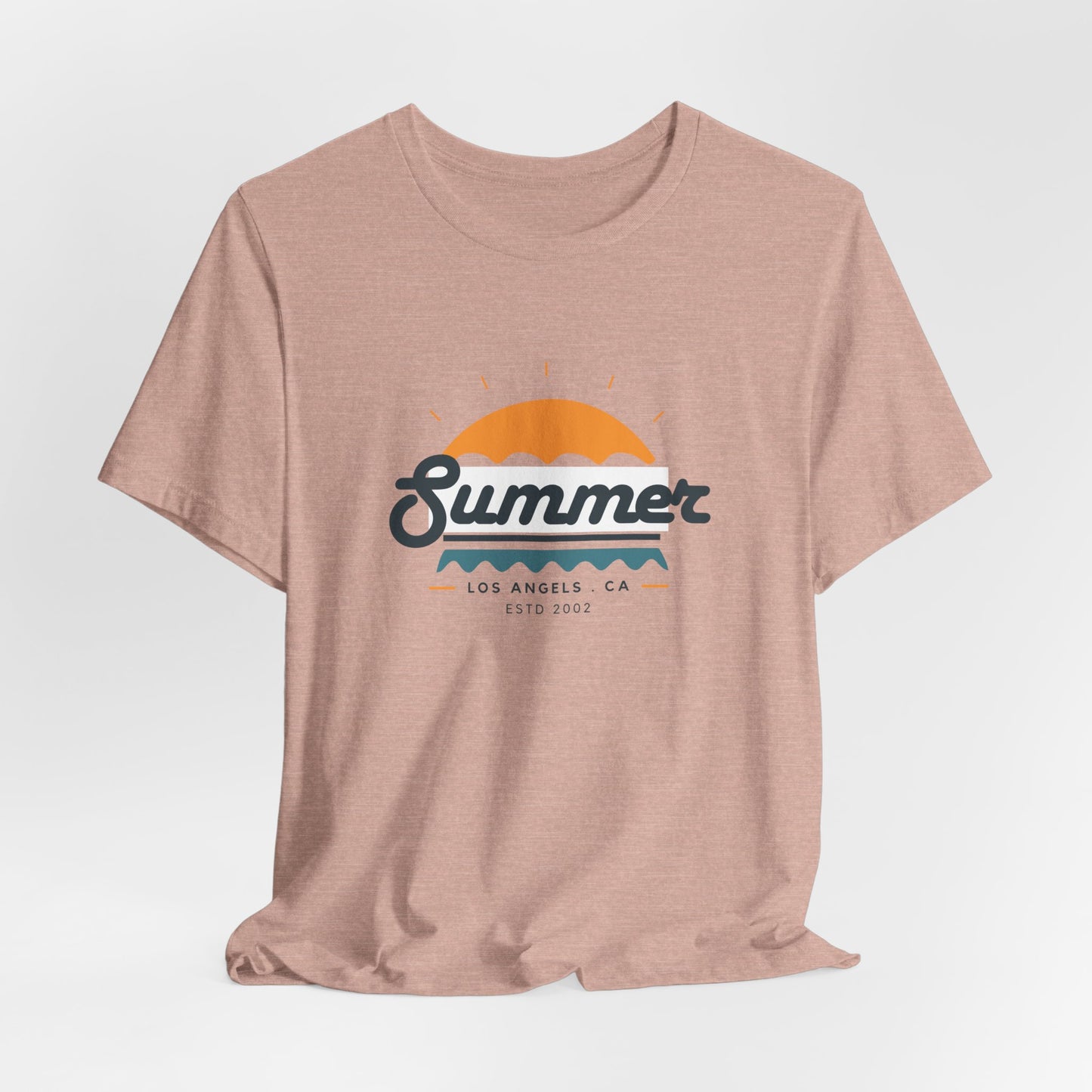 Summer Vibes Unisex Jersey Short Sleeve Tee, Beach Shirt, Casual Summer Wear, Gift for Friends, Coastal Adventure Top, LA Style Tee