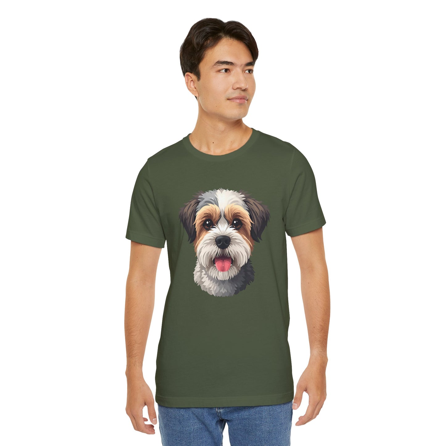 Unisex Dog Lover T-Shirt Featuring a 3D Design of Cute Fluffy Bichon Frise Mix | Gift for Dog Owners