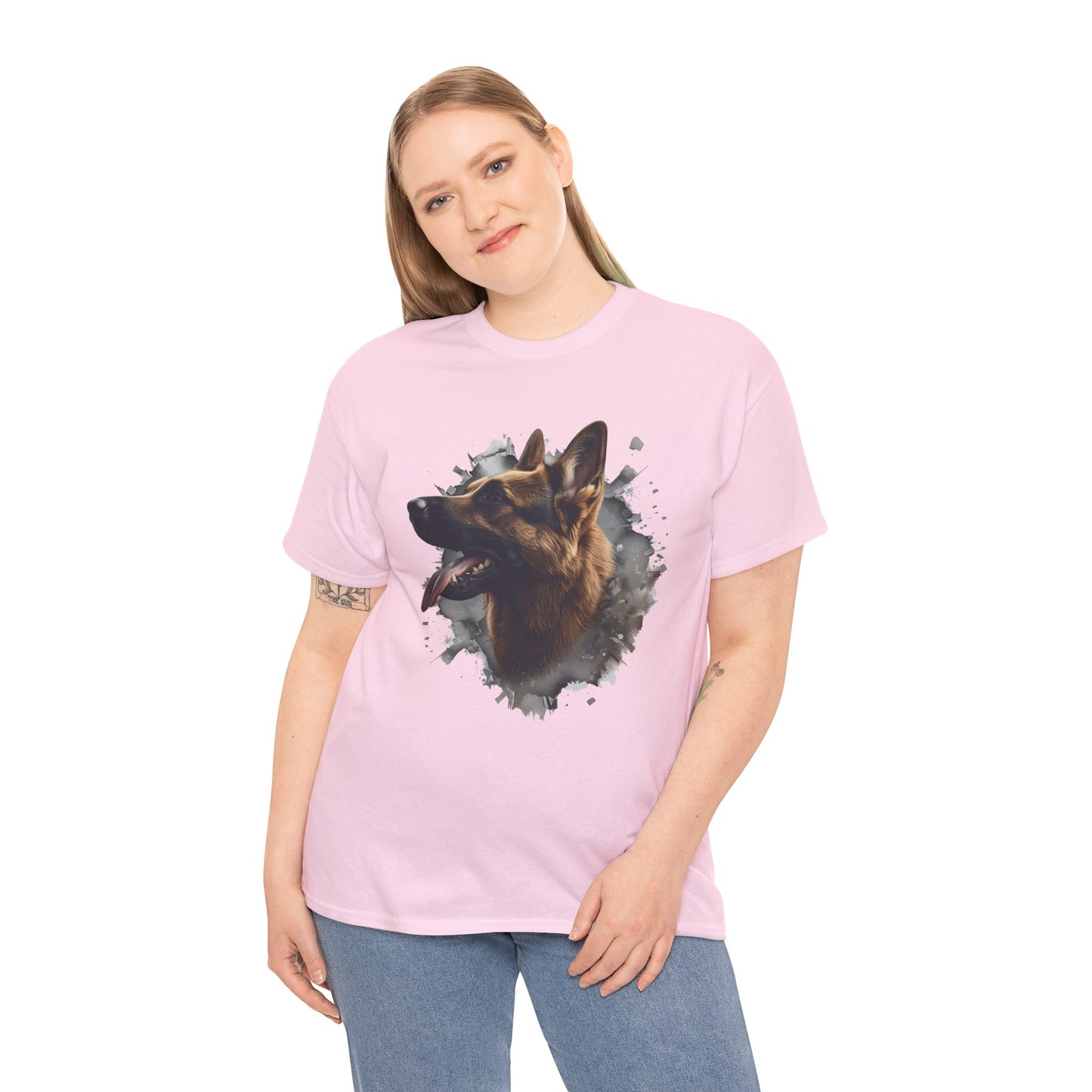 German Shepherd Lover Tee With 3D Design, Unisex Cotton Shirt, Dog T-Shirt, Pet Lovers Gift, Animal Enthusiast Apparel