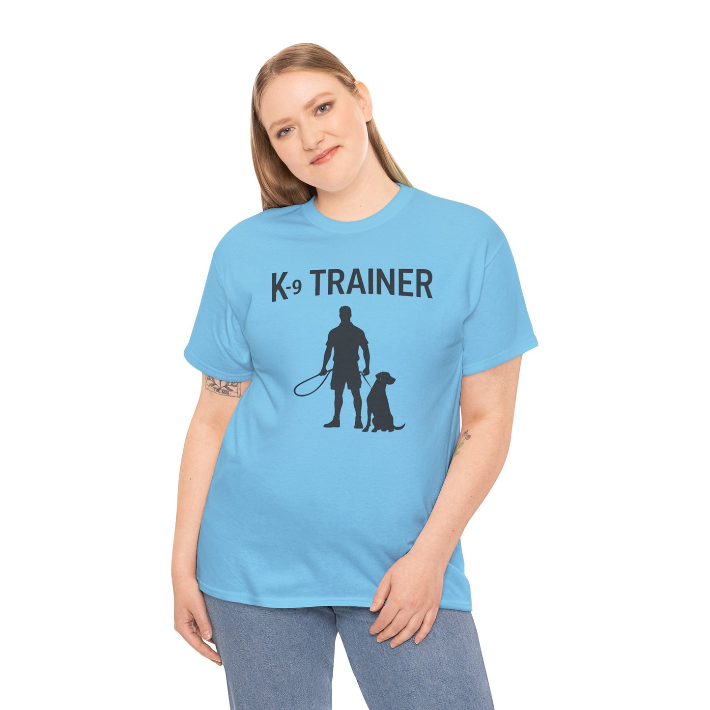 K-9 Trainer Heavy Cotton T-Shirt, Dog Owner Gift, Police Dog Shirt, Animal Enthusiast Apparel, Casual Style Tee
