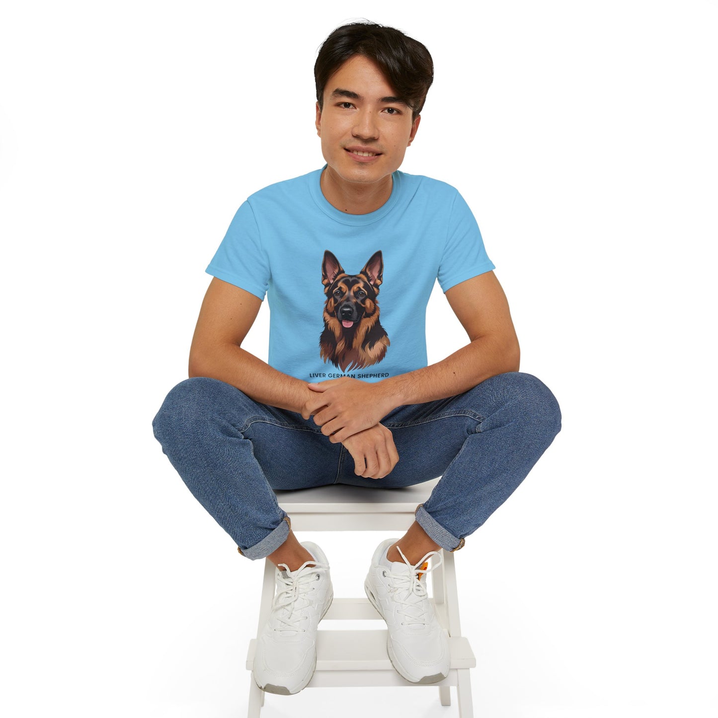 Liver German Shepherd Tee, Dog Lover Shirt, Pet Owner Gift, Animal Print T-Shirt, Unisex Graphic Tee, Birthday Present for Dog Lovers