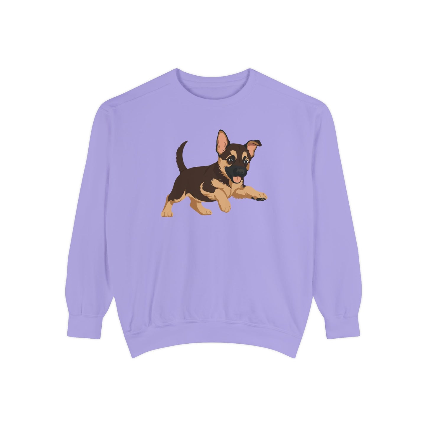 Unisex Dog Lover Sweatshirt With a Graphic of Cute Playing German Shepherd Puppy