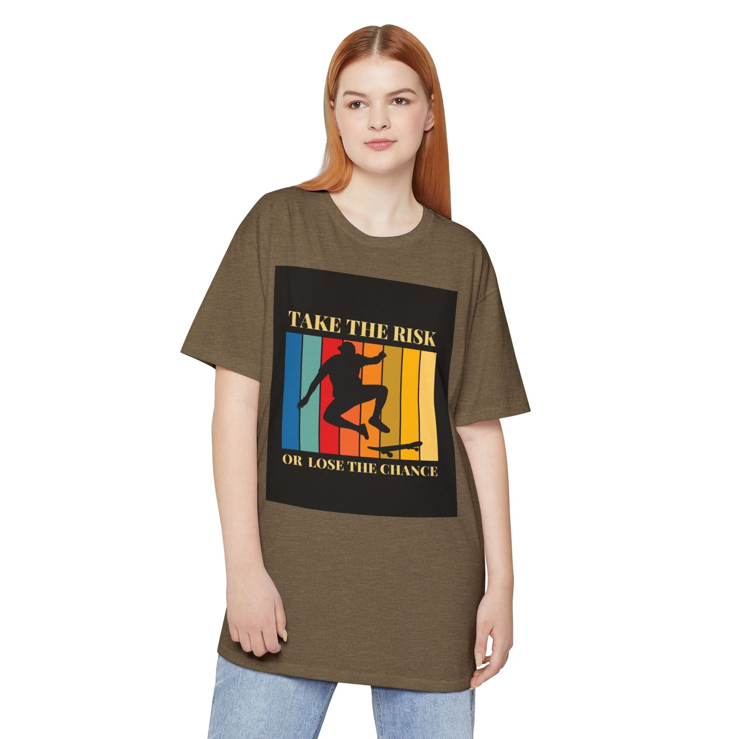 Take the Risk Urban Tee - Inspirational Skate T-Shirt, Street Style Shirt, Unisex Graphic Tee, Gift for Skaters, Casual Everyday Wear