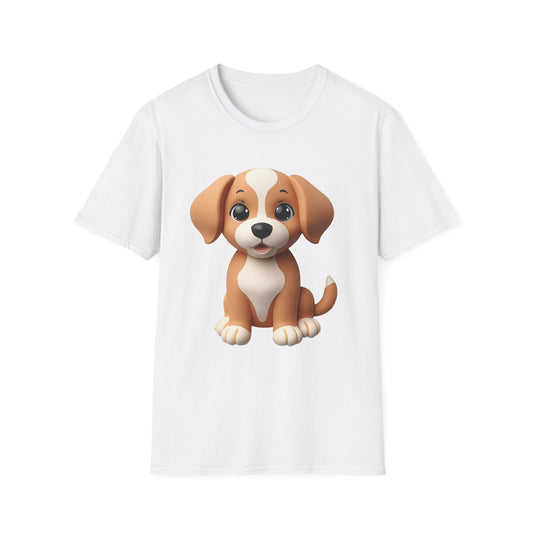 Adorable Puppy 3D Graphic T-Shirt for Dog Lovers, Cute Pet Shirt