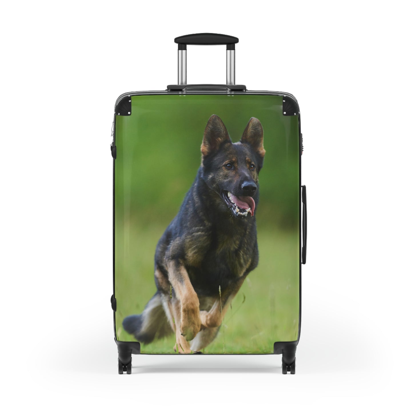 Dog Lovers Suitcase Featuring a Working Line German Shepherd Running On the Grass