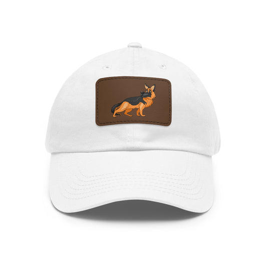 German Shepherd Dad Hat with Leather Patch - Perfect Gift for Dog Lovers