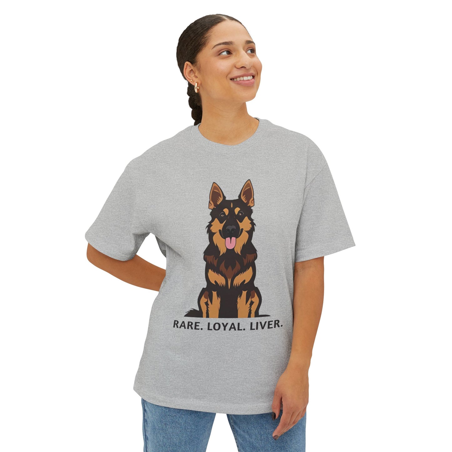 Liver German Shepherd Lover's Boxy Tee - Rare, Loyal, Liver | Pet Lover Gift, Dog Shirt, Animal Lover Style, Unisex T-Shirt, Casual Wear