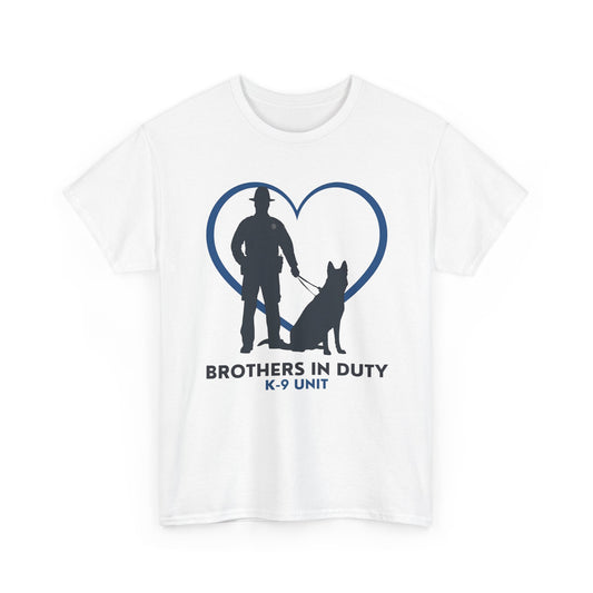 Heartfelt K-9 Unit Tee - Brothers In Duty | Police Officer Gift, Dog Lover Shirt, Law Enforcement Apparel