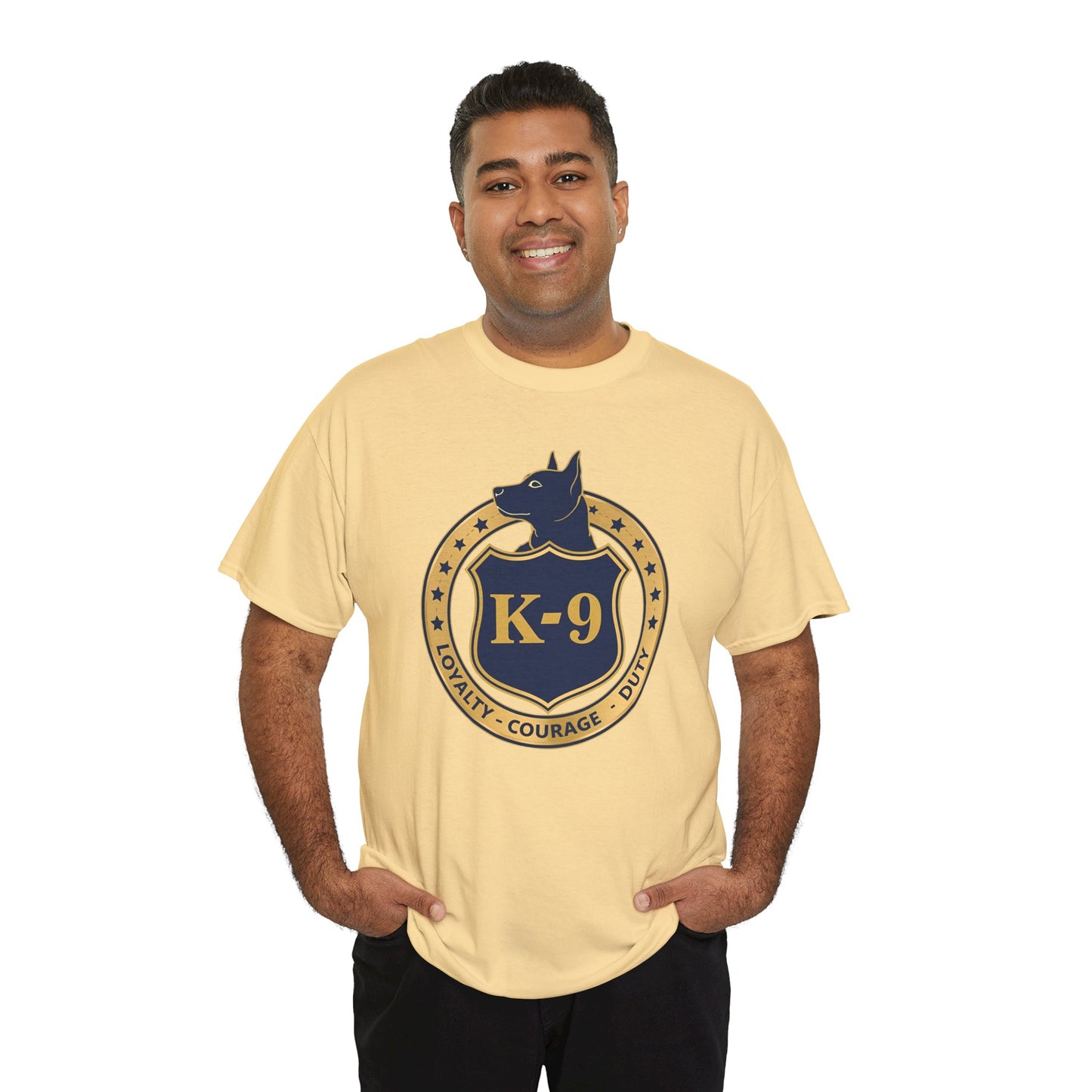 K-9 Police Unisex Heavy Cotton Tee - Loyalty Courage Duty | Dog Lover Gift, Law Enforcement Apparel, Dog Training Shirt