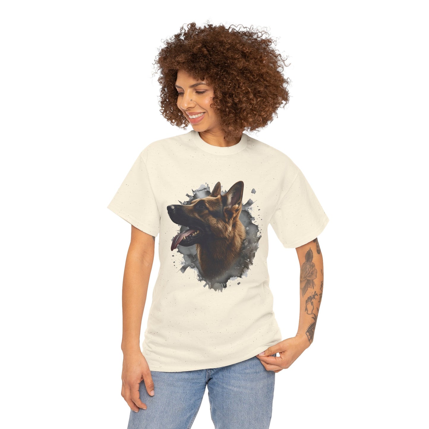 German Shepherd Lover Tee With 3D Design, Unisex Cotton Shirt, Dog T-Shirt, Pet Lovers Gift, Animal Enthusiast Apparel