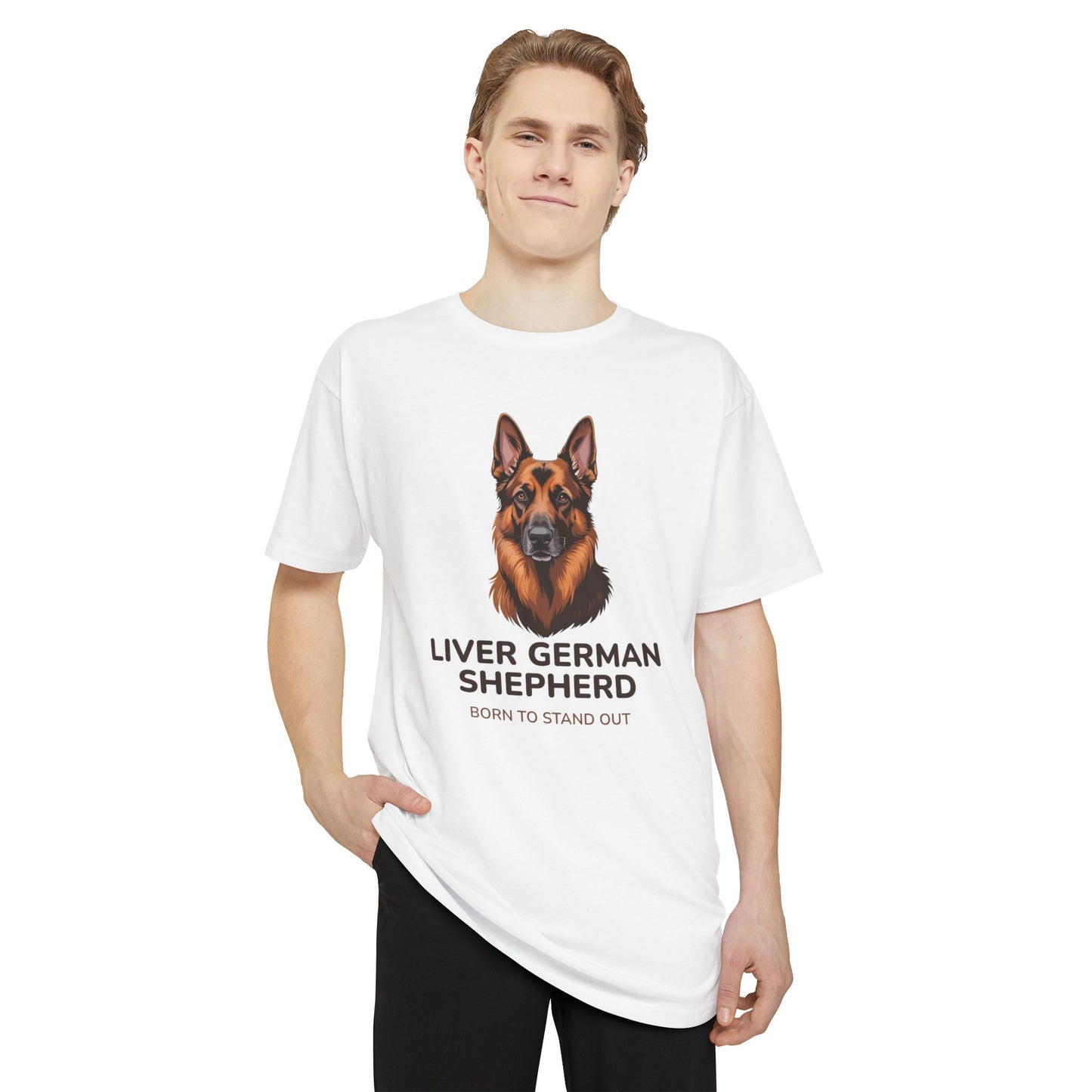 Liver German Shepherd Urban Tee - Born to Stand Out, Animal Lover Tee, Pet Owner Gift, Unique Dog T-Shirt, Casual Everyday Wear, Gift for Dog Lovers