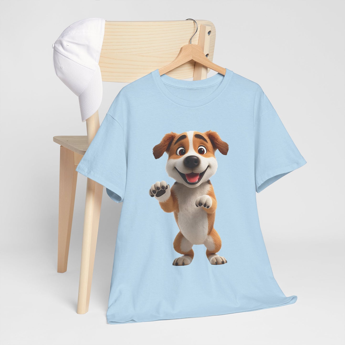 Cute Dog 3D Graphic Tee, Unisex Heavy Cotton T-Shirt, Dog Lover Gift, Fun Casual Wear