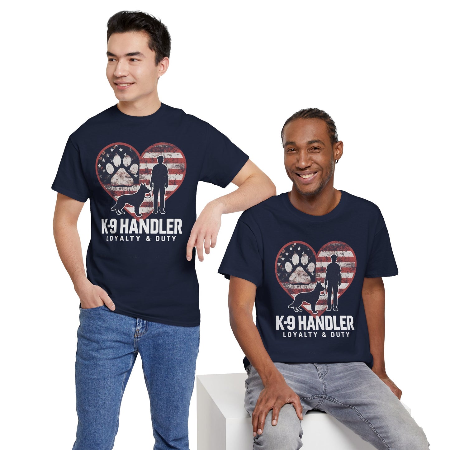 K-9 Handler Heart Tee | Loyalty & Duty T-Shirt | Dog Lover Gift, Police Support Shirt
