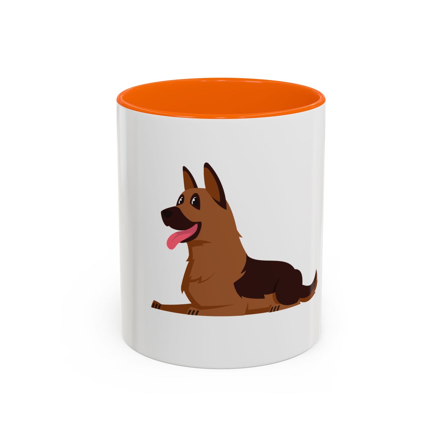 Accent Coffee Dog Lover Mug With a Cartoon of Cute German Shepherd
