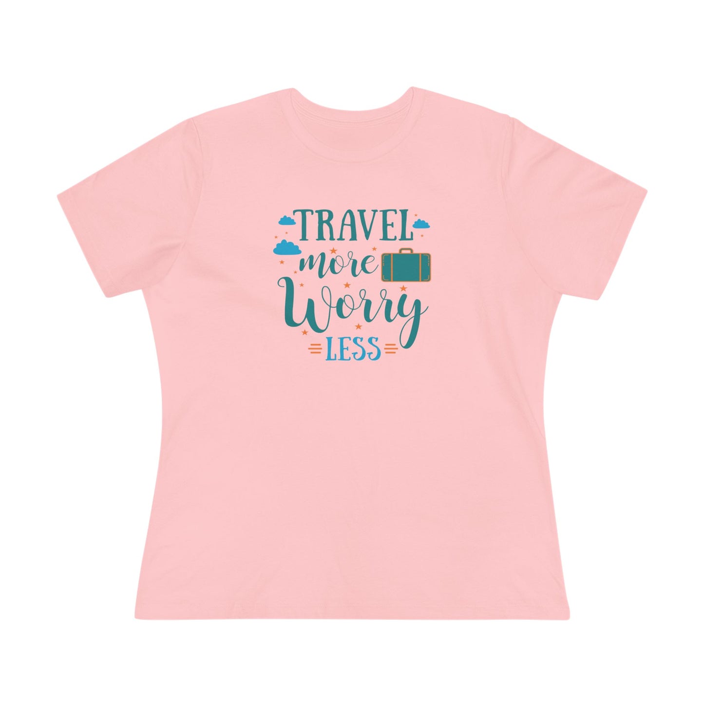 Travel More Worry Less Women's Cotton Tee, Travel Shirt, Vacation Top, Adventure Tee, Gift for Travelers