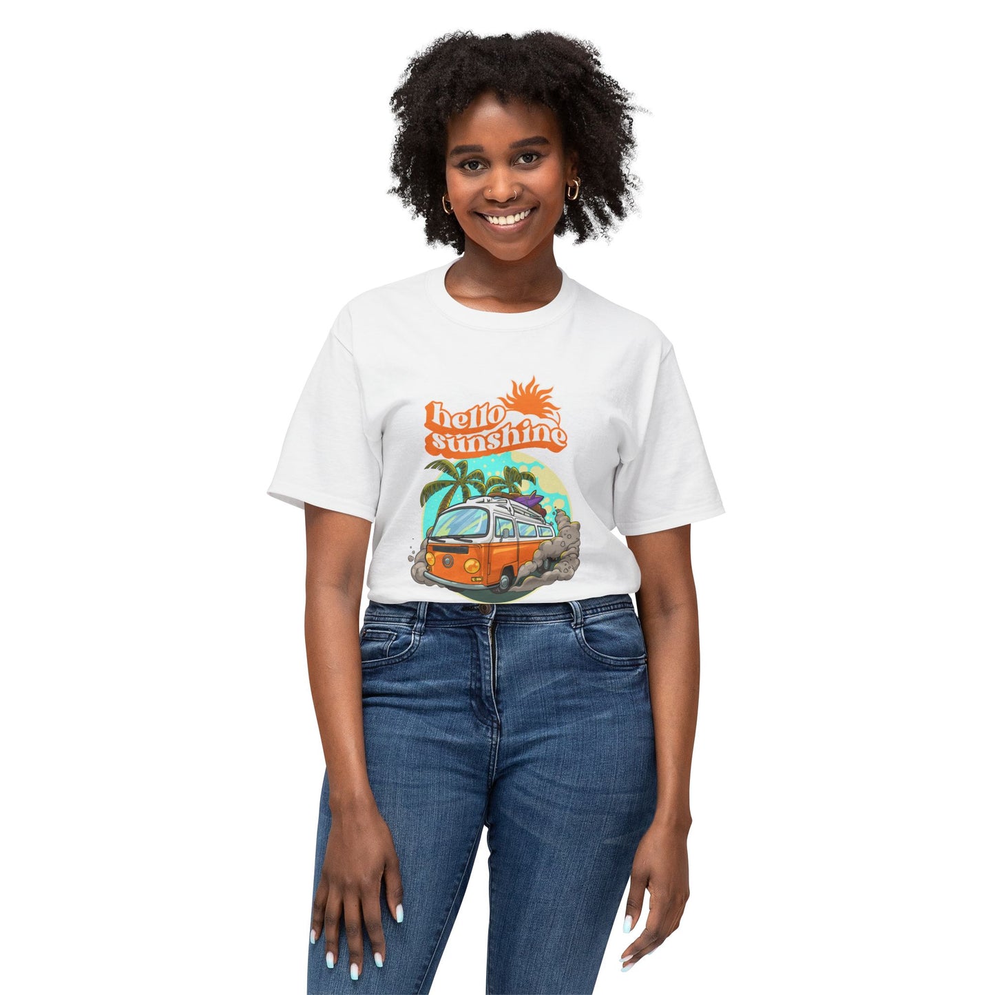 Hello Sunshine Beach Vibe T-Shirt, Summer Tee, Vacation Shirt, Gift for Travelers, Cool Graphic Tee