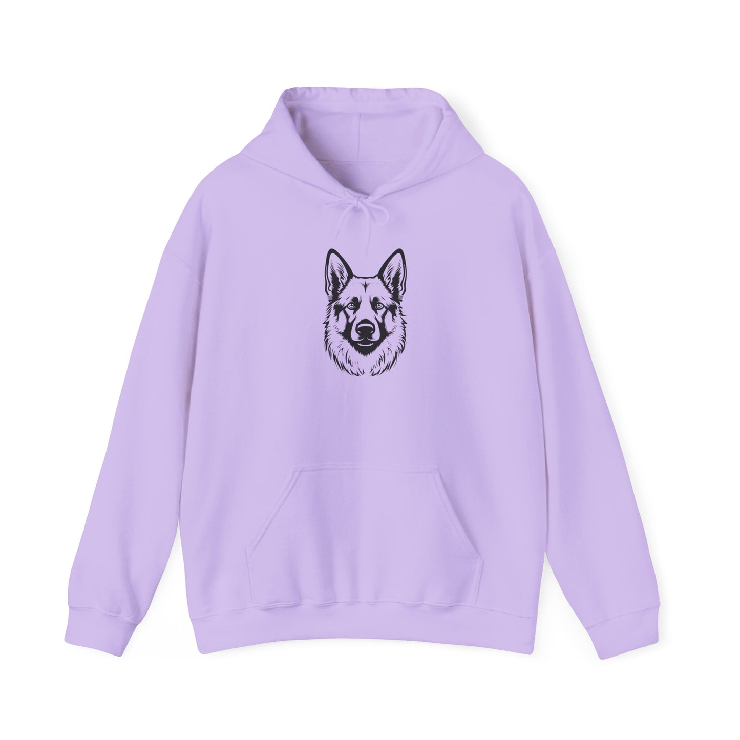 Unisex Dog Lover Hoodie With a Close Up Graphic of Black and Transparent German Shepherd