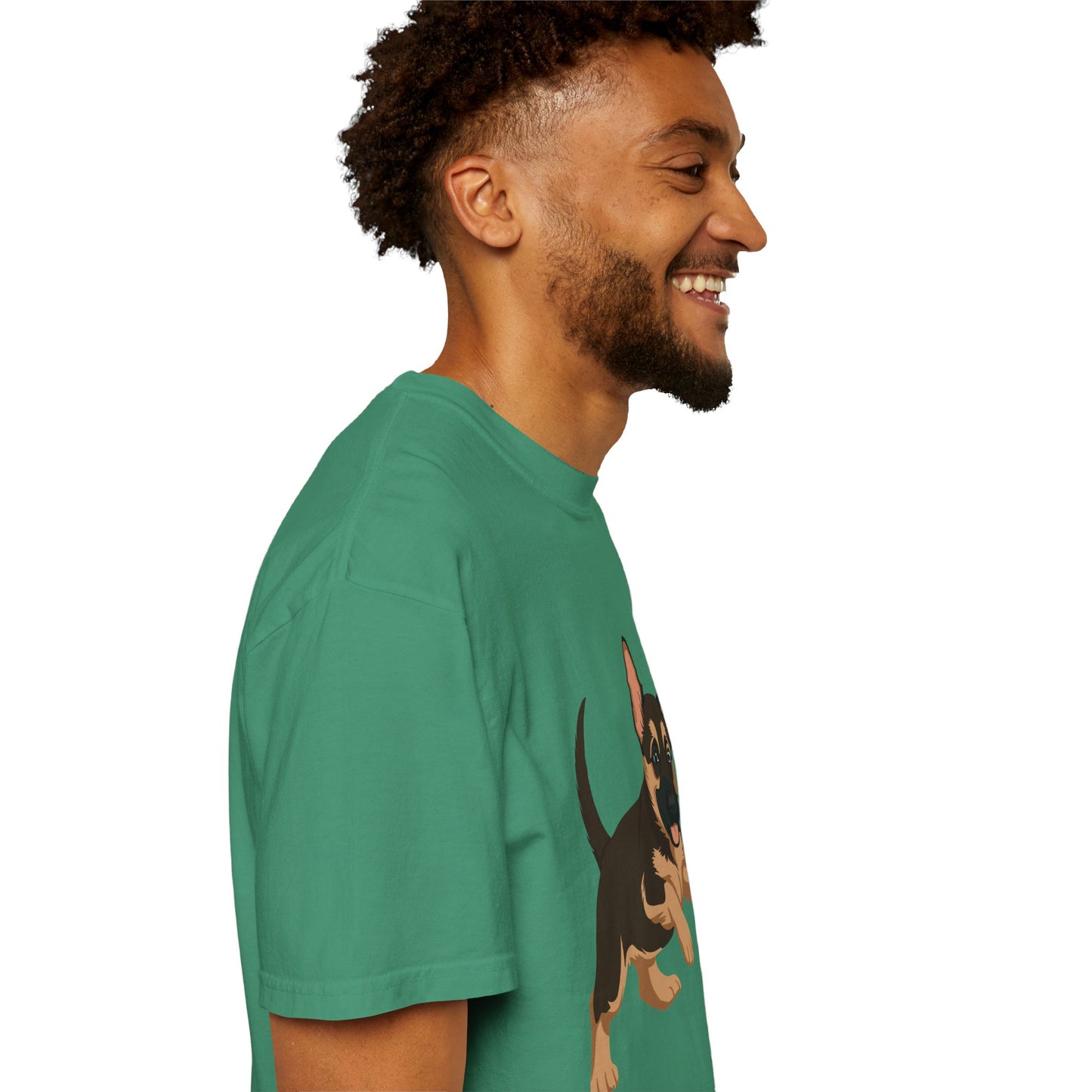 Unisex Dog Lover T-Shirt With a Graphic of Cute Playing German Shepherd Puppy