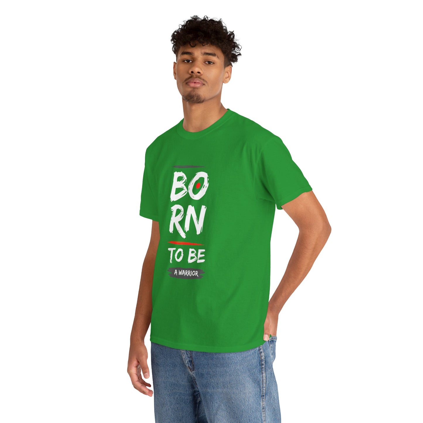 Born to Be a Warrior Unisex Heavy Cotton Tee, Inspirational Shirt for Veterans, Motivational Gift, Fitness Apparel, Casual Wear