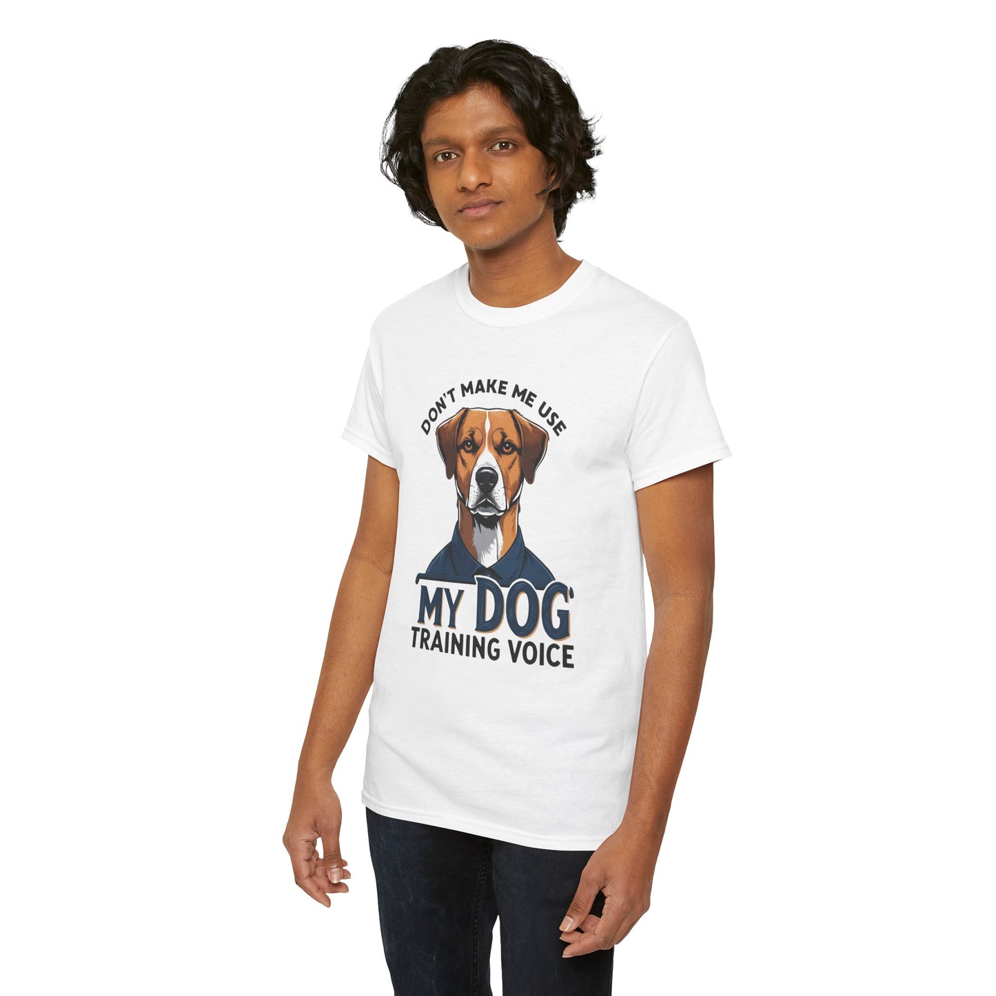 Dog Training T-Shirt - Don't Make Me Use My Dog Training Voice | Perfect Gift for Dog Owners, Casual Wear, Funny Dog Humor Shirt, Pet Training Apparel