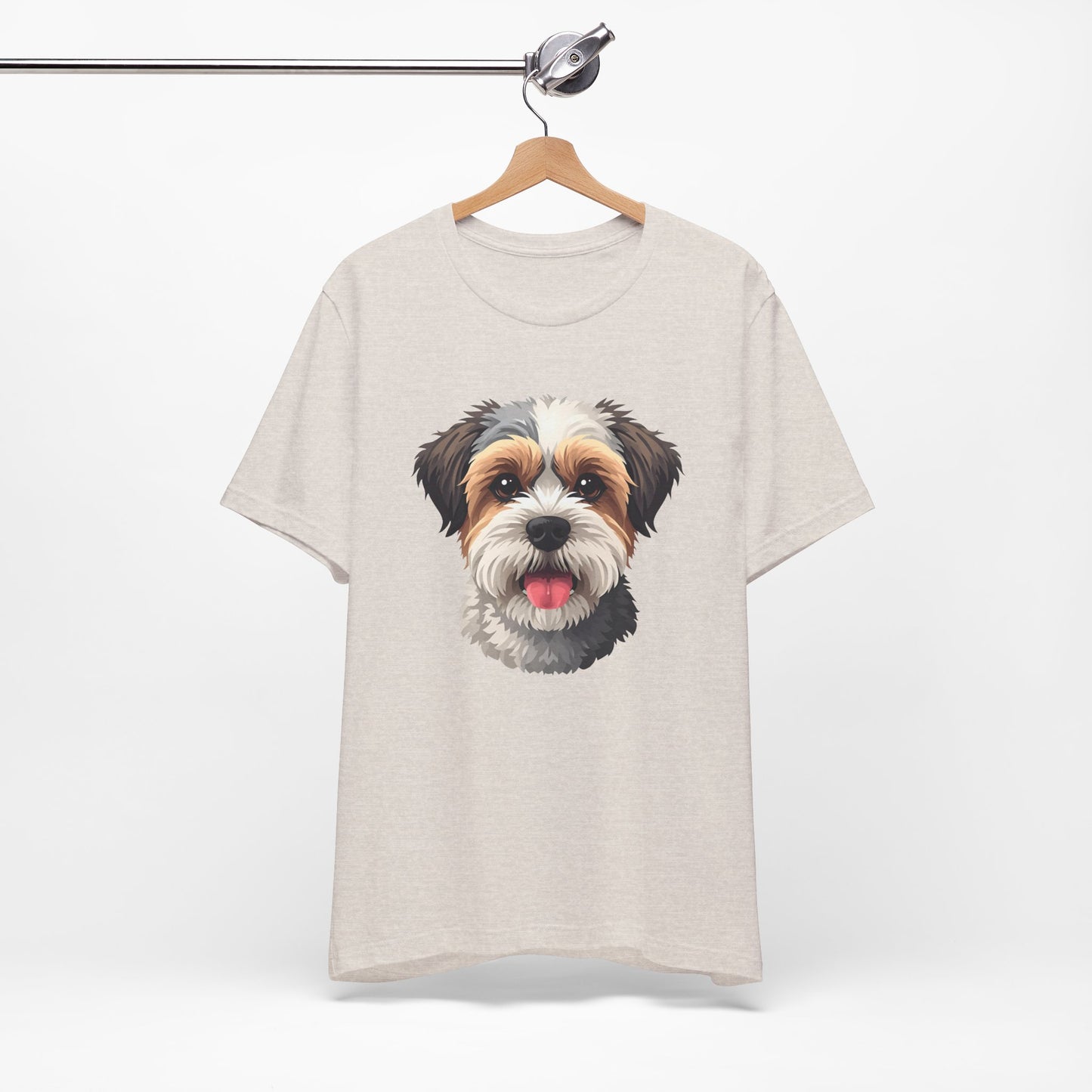 Unisex Dog Lover T-Shirt Featuring a 3D Design of Cute Fluffy Bichon Frise Mix | Gift for Dog Owners