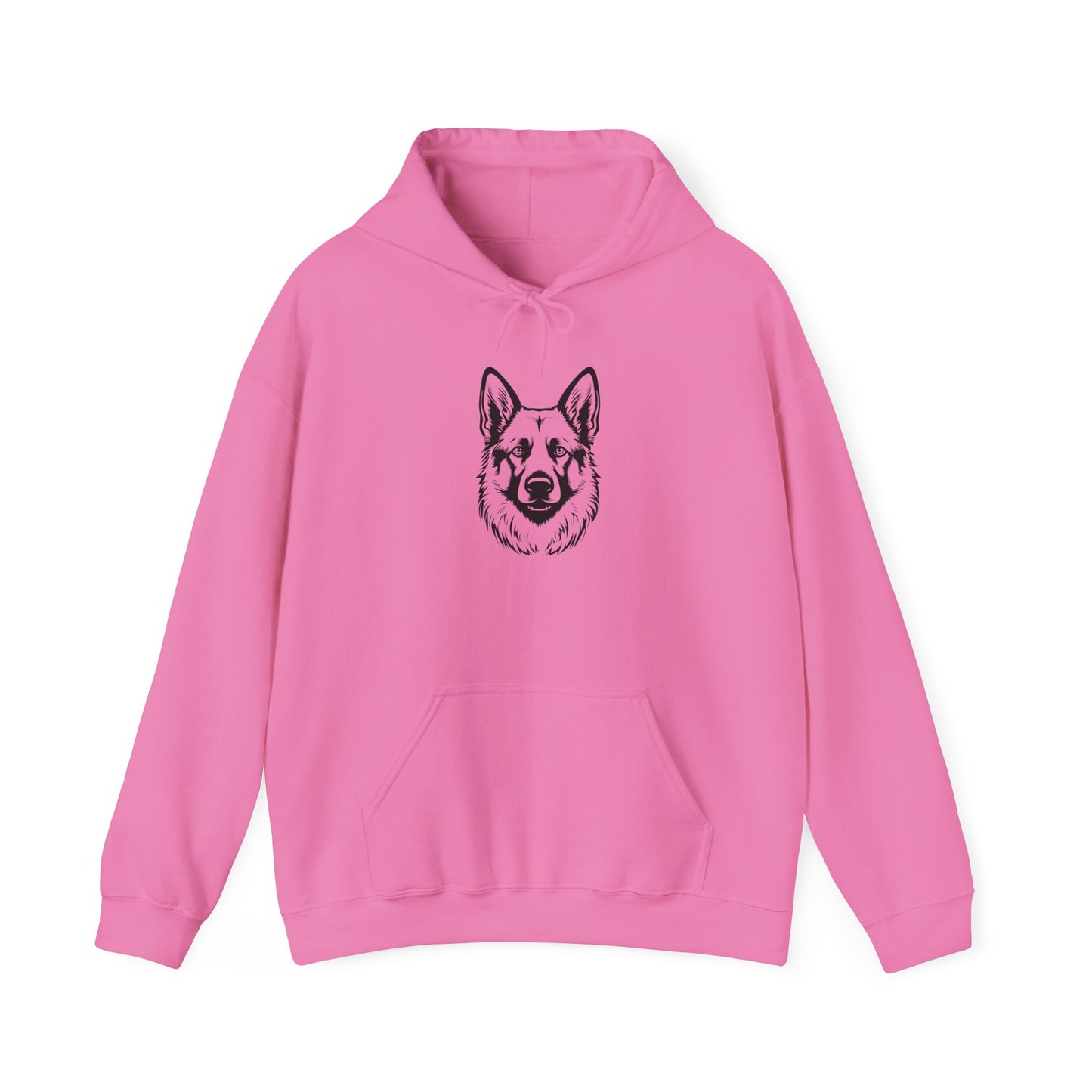 Unisex Dog Lover Hoodie With a Close Up Graphic of Black and Transparent German Shepherd