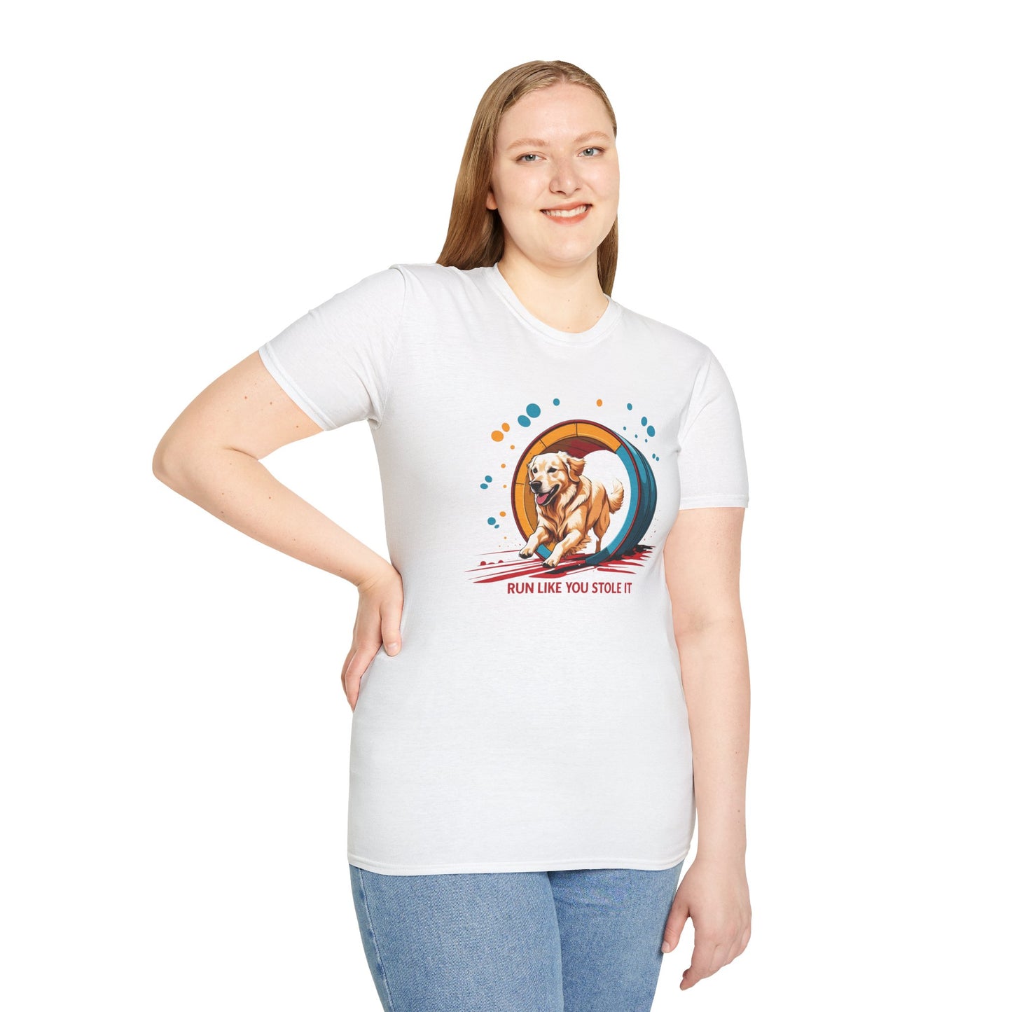 Dog Agility T-Shirt - Run Like You Stole It, Perfect for Dog Trainers, Summer Outfits, Fun Casual Wear