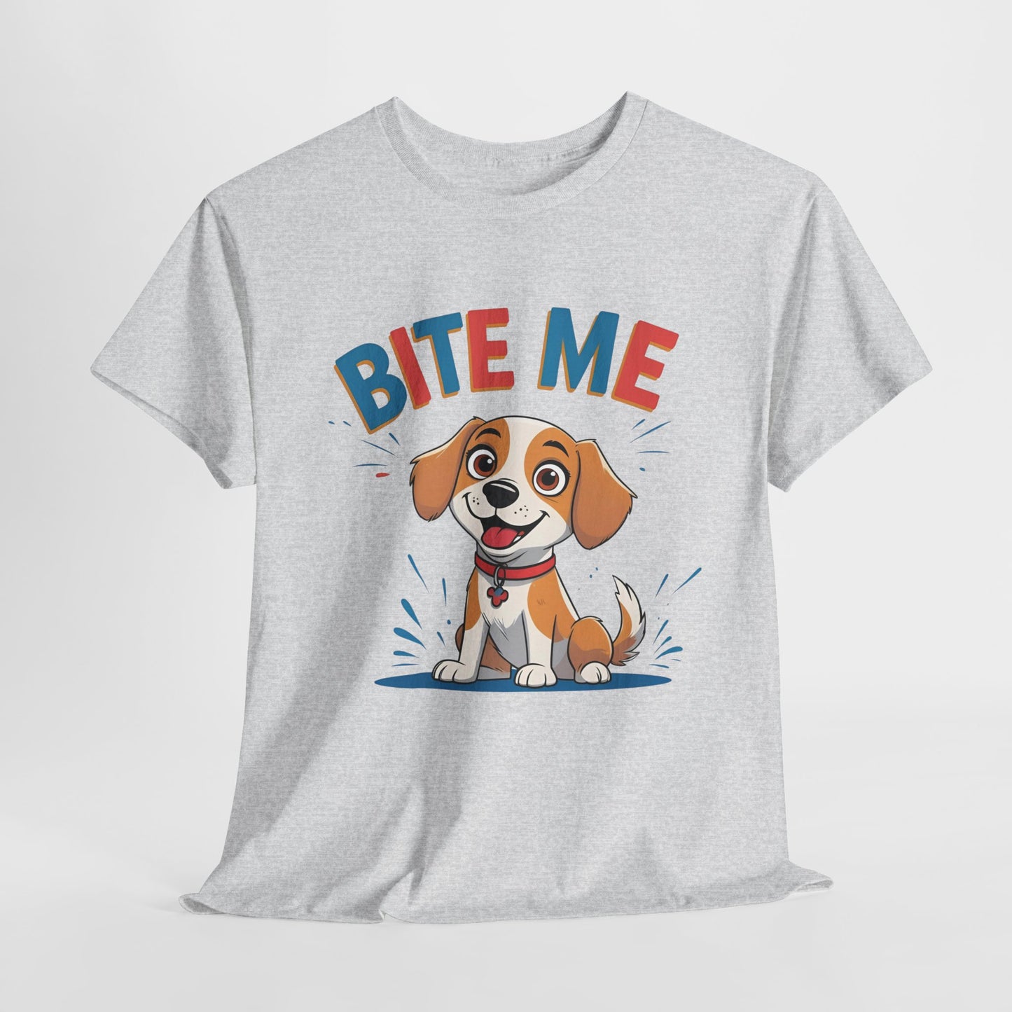 Playful Dog Lover Tee, Bite Me Unisex Cotton T-Shirt for Dog Trainers, Funny Gift for Dog Lovers, Cute Dog Apparel