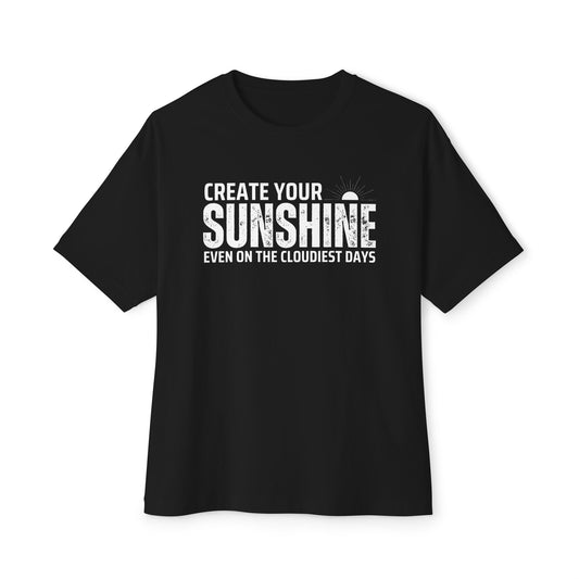 Create Your Sunshine Oversized Boxy Tee, Inspirational Gift, Casual Wear, Summer Vibes, Motivational Tee, Everyday Comfort