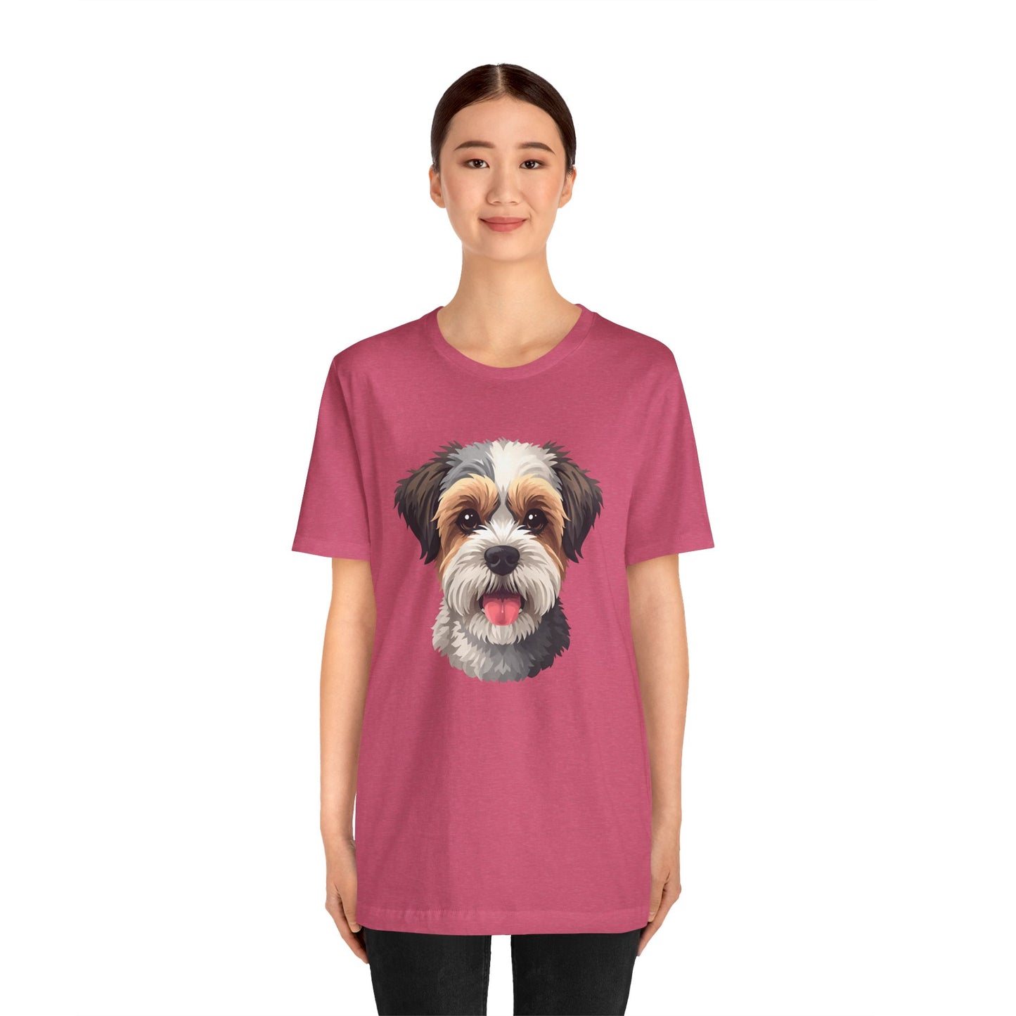 Unisex Dog Lover T-Shirt Featuring a 3D Design of Cute Fluffy Bichon Frise Mix | Gift for Dog Owners