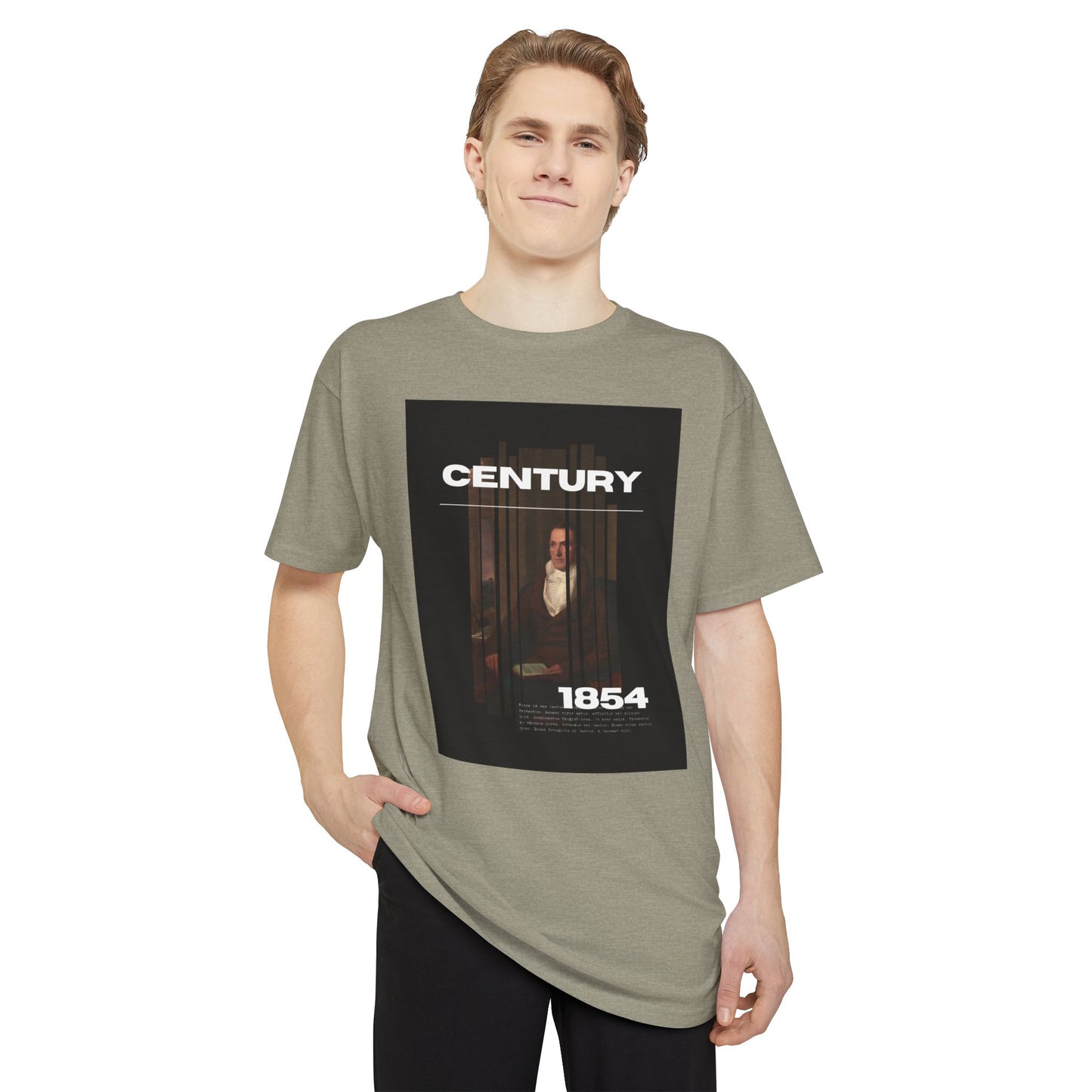 Urban Graphic Tee - Century 1854, Unisex Long Body Tee, Casual Streetwear, Perfect Gift for Art Lovers, Hipster Fashion