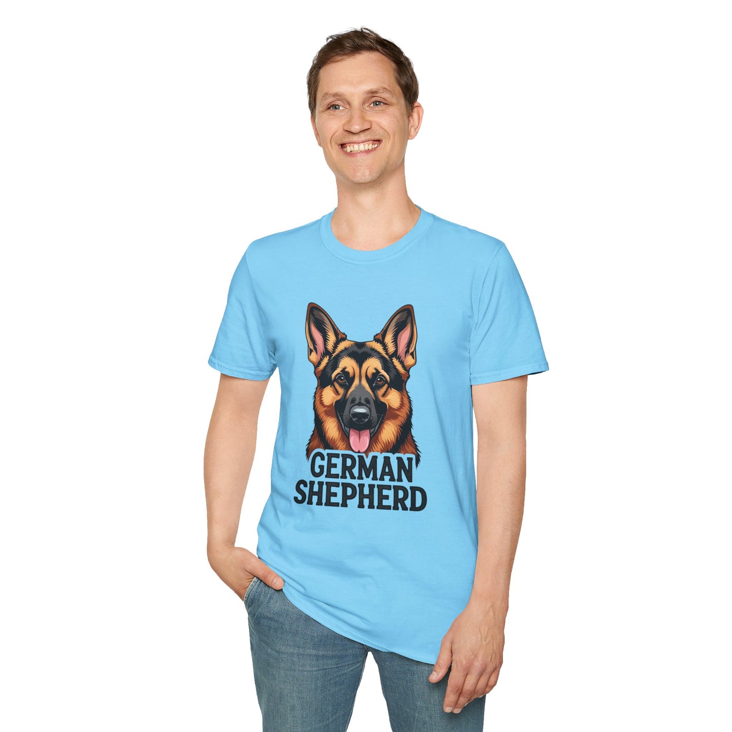 German Shepherd Unisex T-Shirt, Dog Lover Gift, Pet Parent Apparel, Cute Animal Shirt, Birthday Gift Idea, Casual Wear